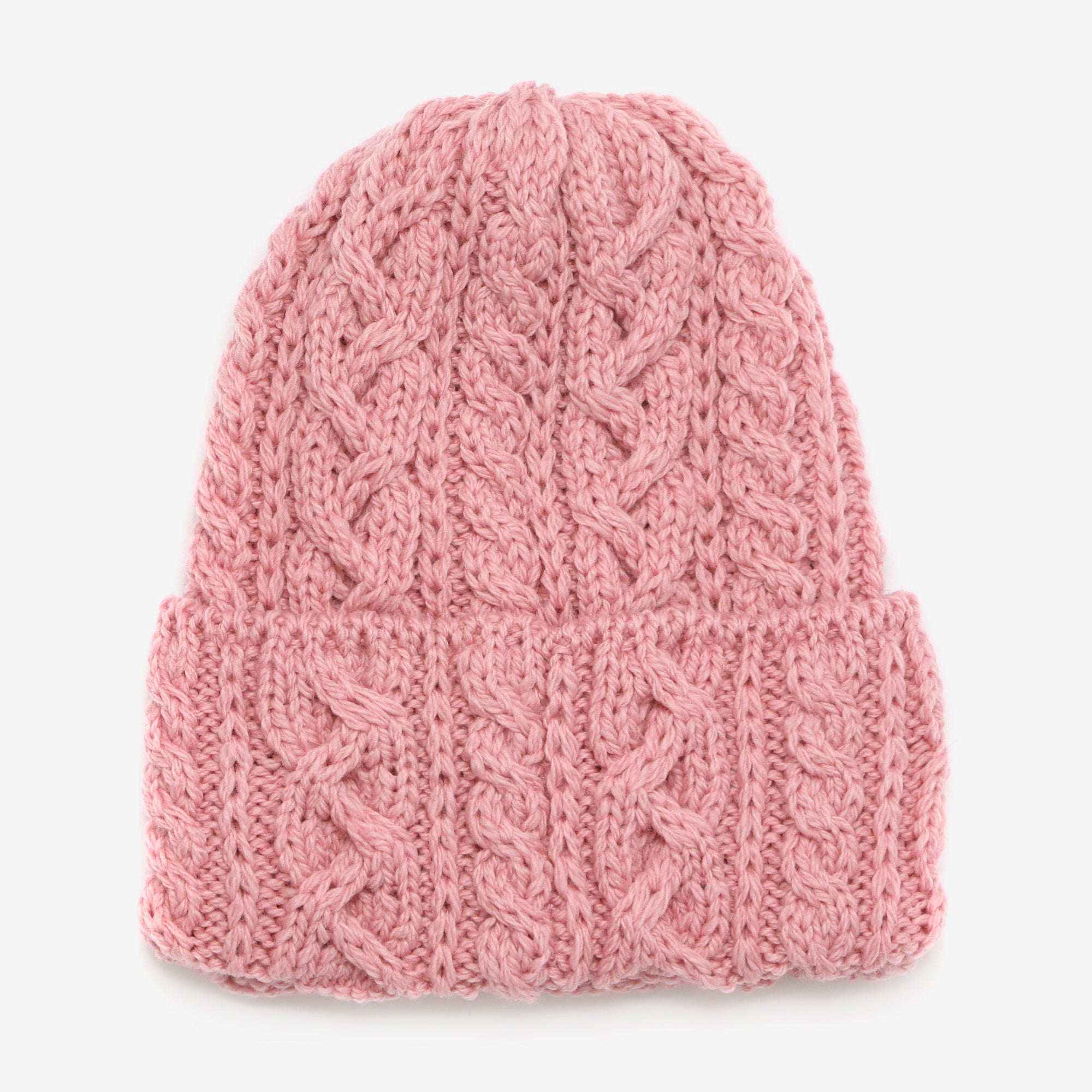 Merino 016 Cable Hat - Rosa