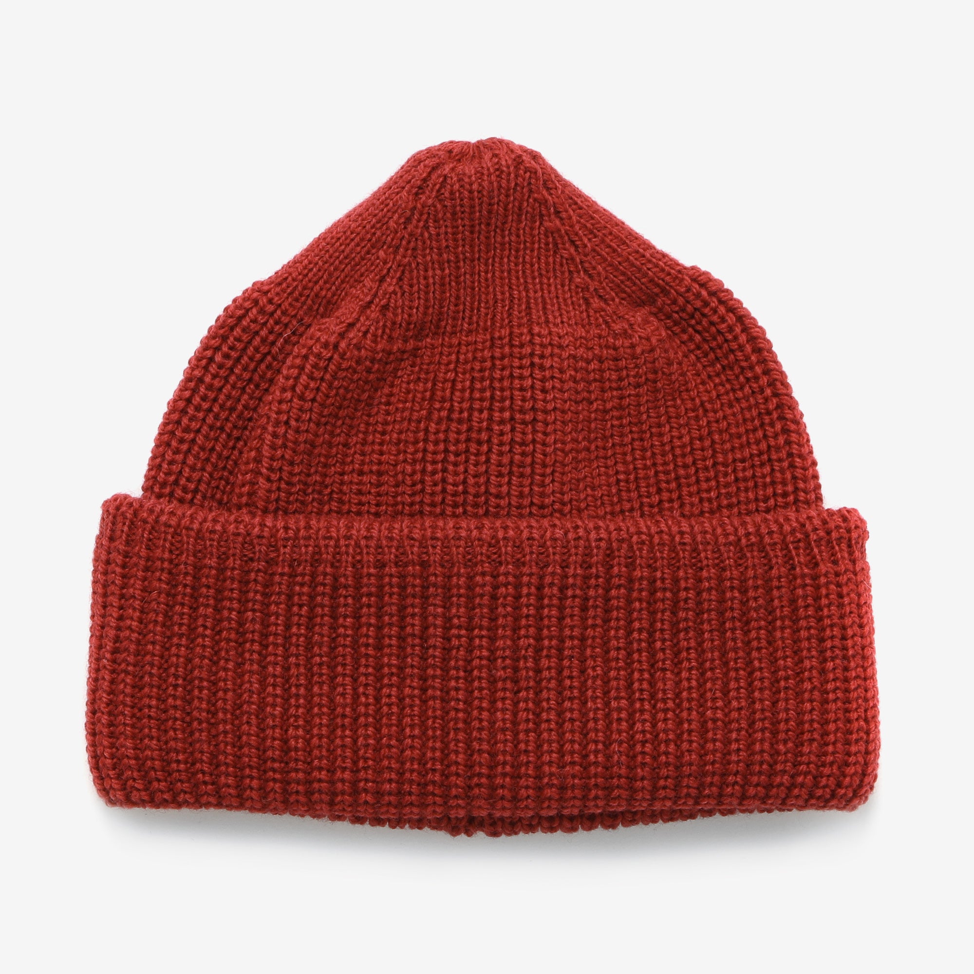 Berretto In Lana Merino Minus33 – Midweight Cuff Beanie, Colore Rosso Borgogna, Unisex