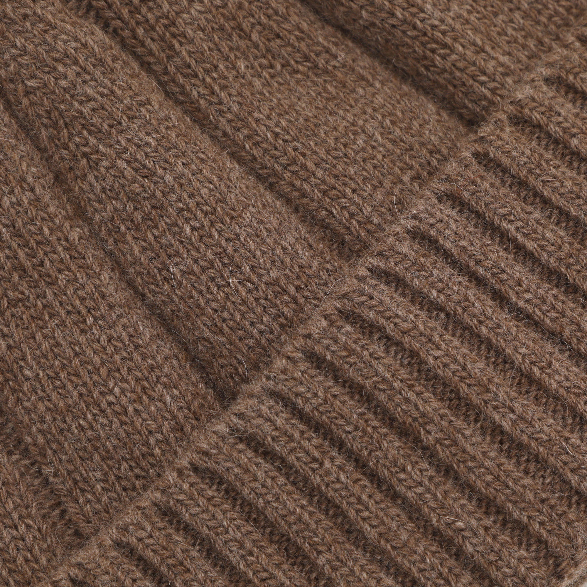 Lambswool mix Watch Cap - Brown