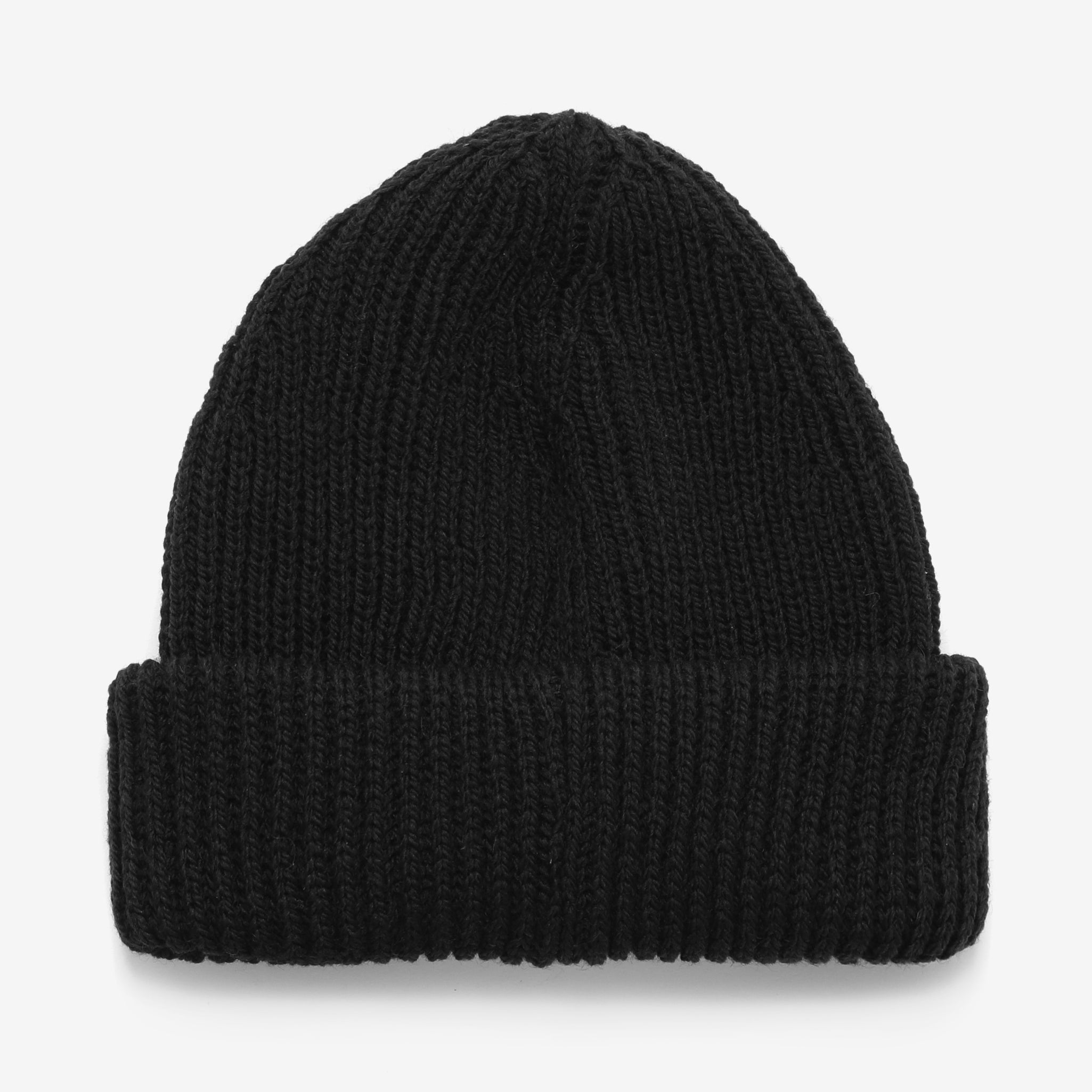 Merino Ribbed Beanie - Black