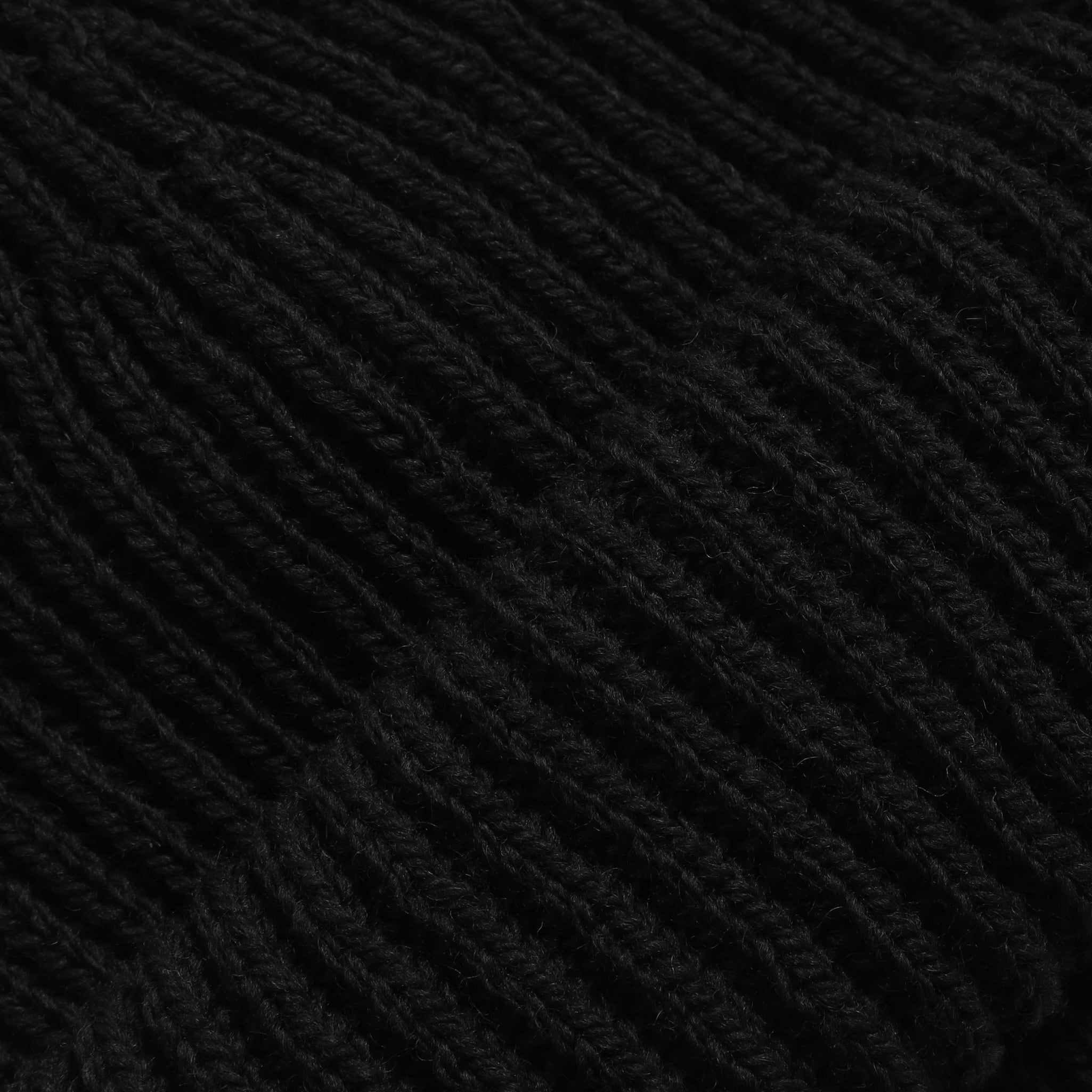 Merino Ribbed Beanie - Black