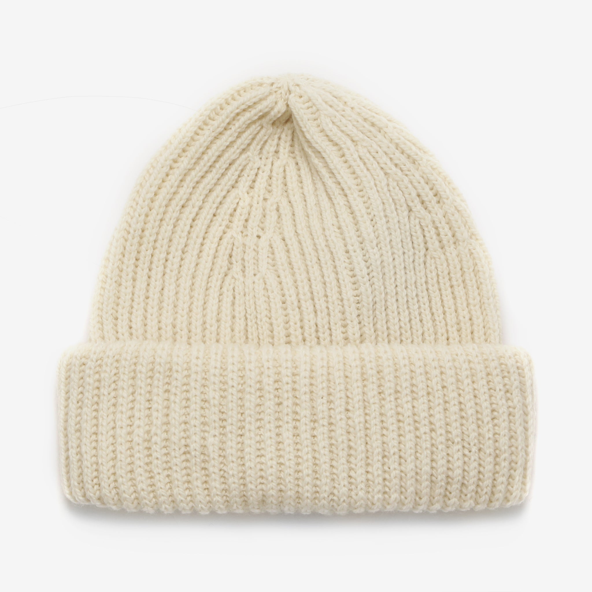 Merino Ribbed Beanie - Ecru