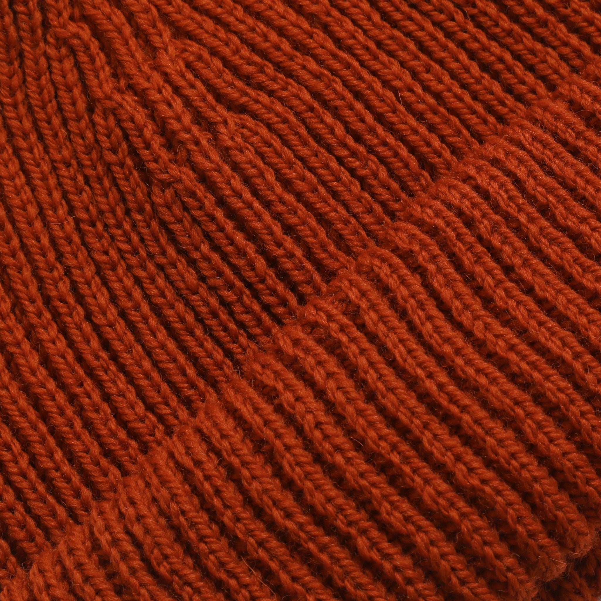 Merino Ribbed Beanie - Burnt Orange