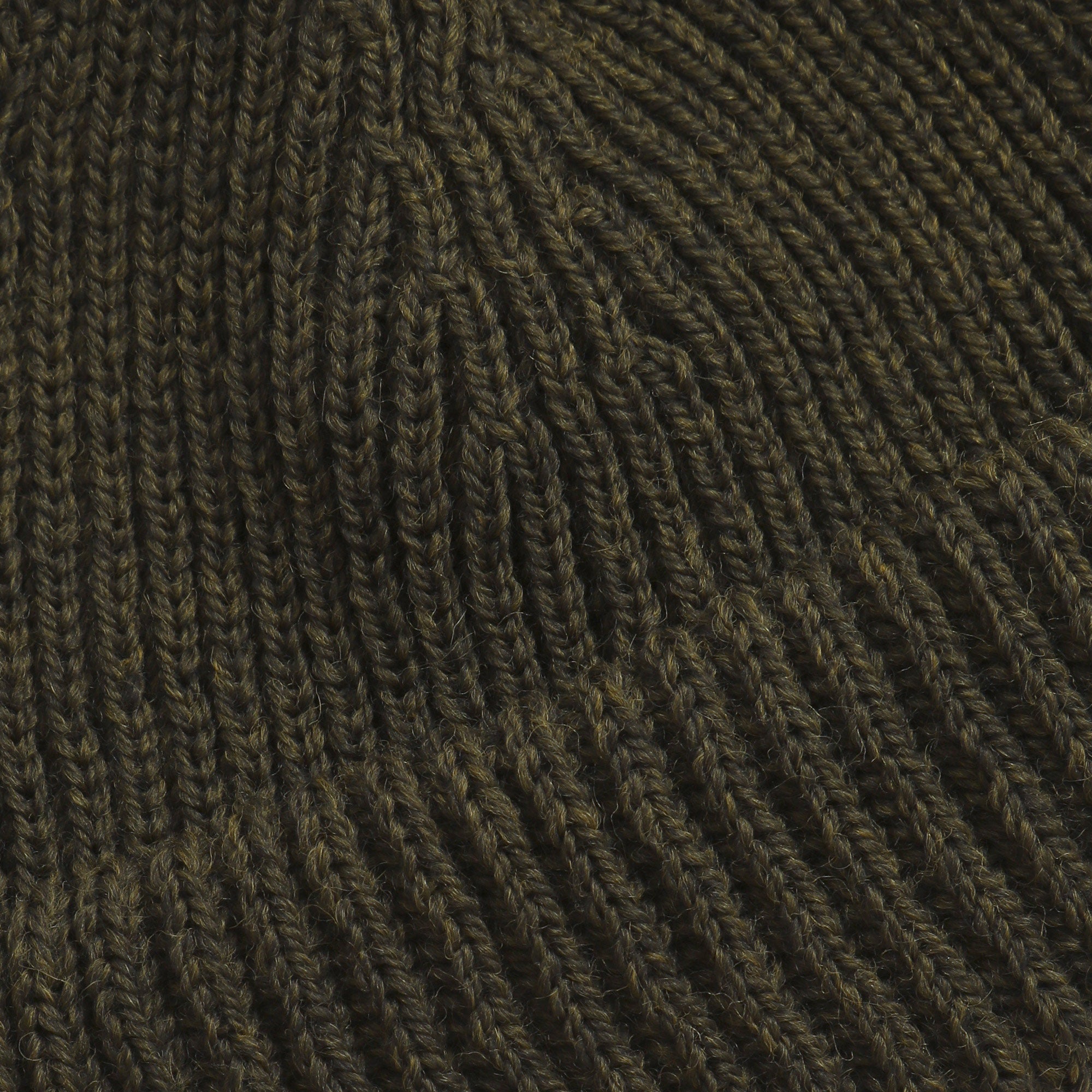 Merino Ribbed Beanie - Army