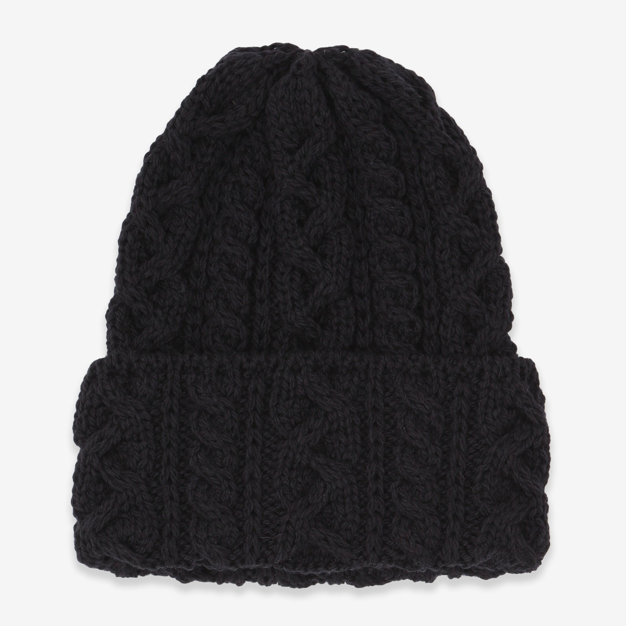 Merino 016 Cable Hat - Dark Navy
