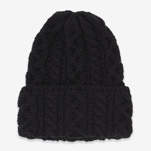 Merino 016 Cable Hat - Dark Navy