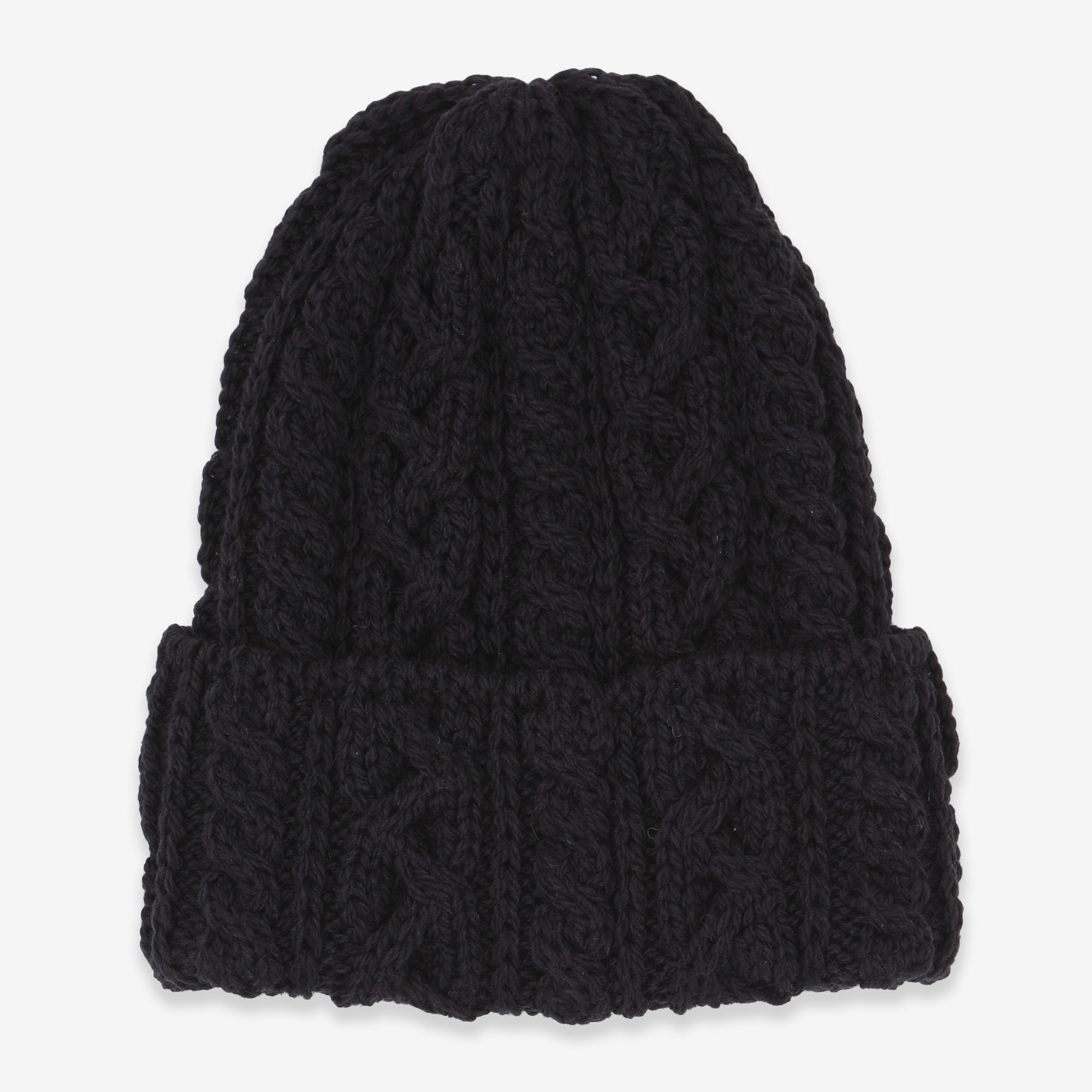 Merino 016 Cable Hat - Dark Navy