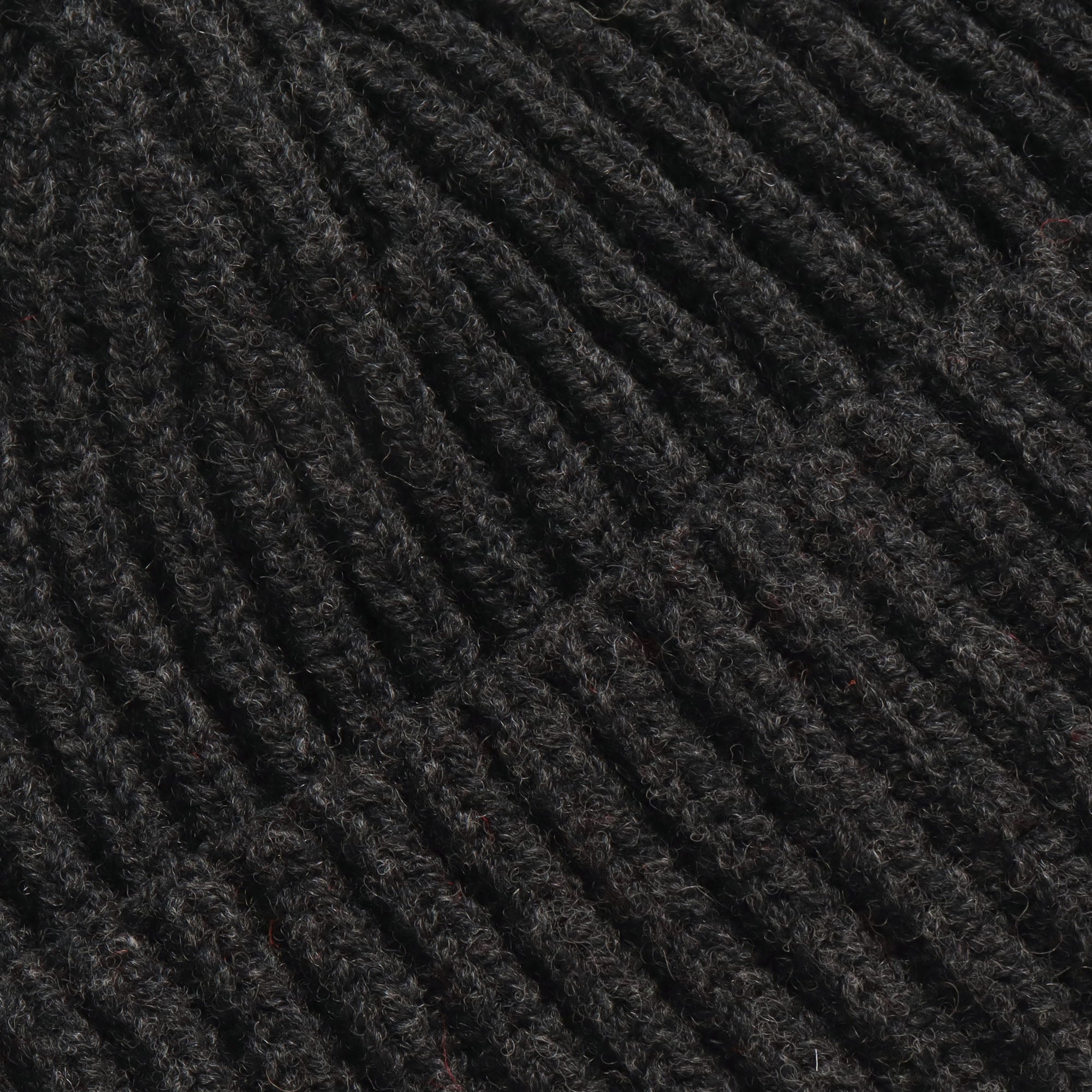 Lambswool Rib Beanie - Charcoal