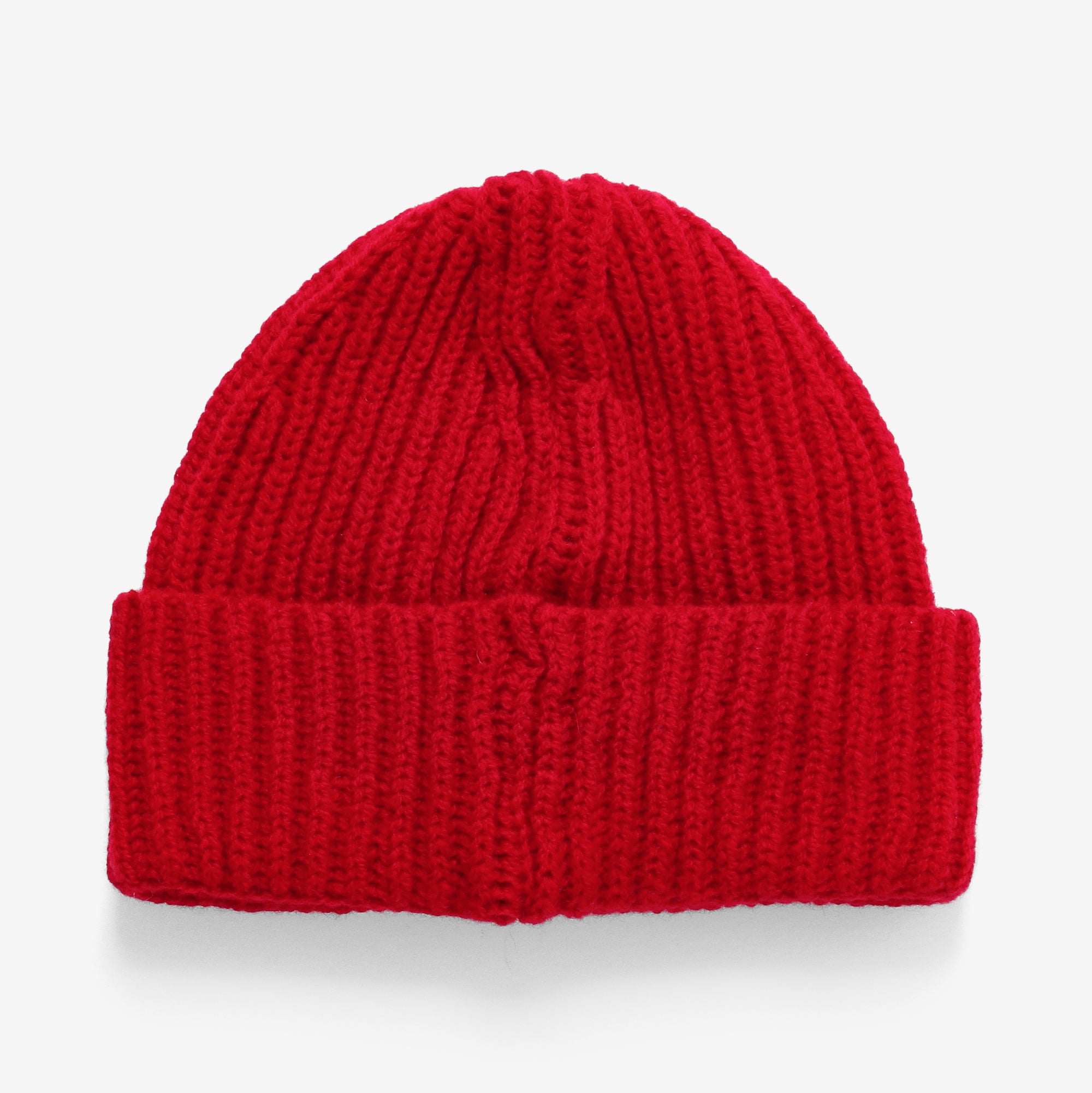 Lambswool Rib Beanie - Red