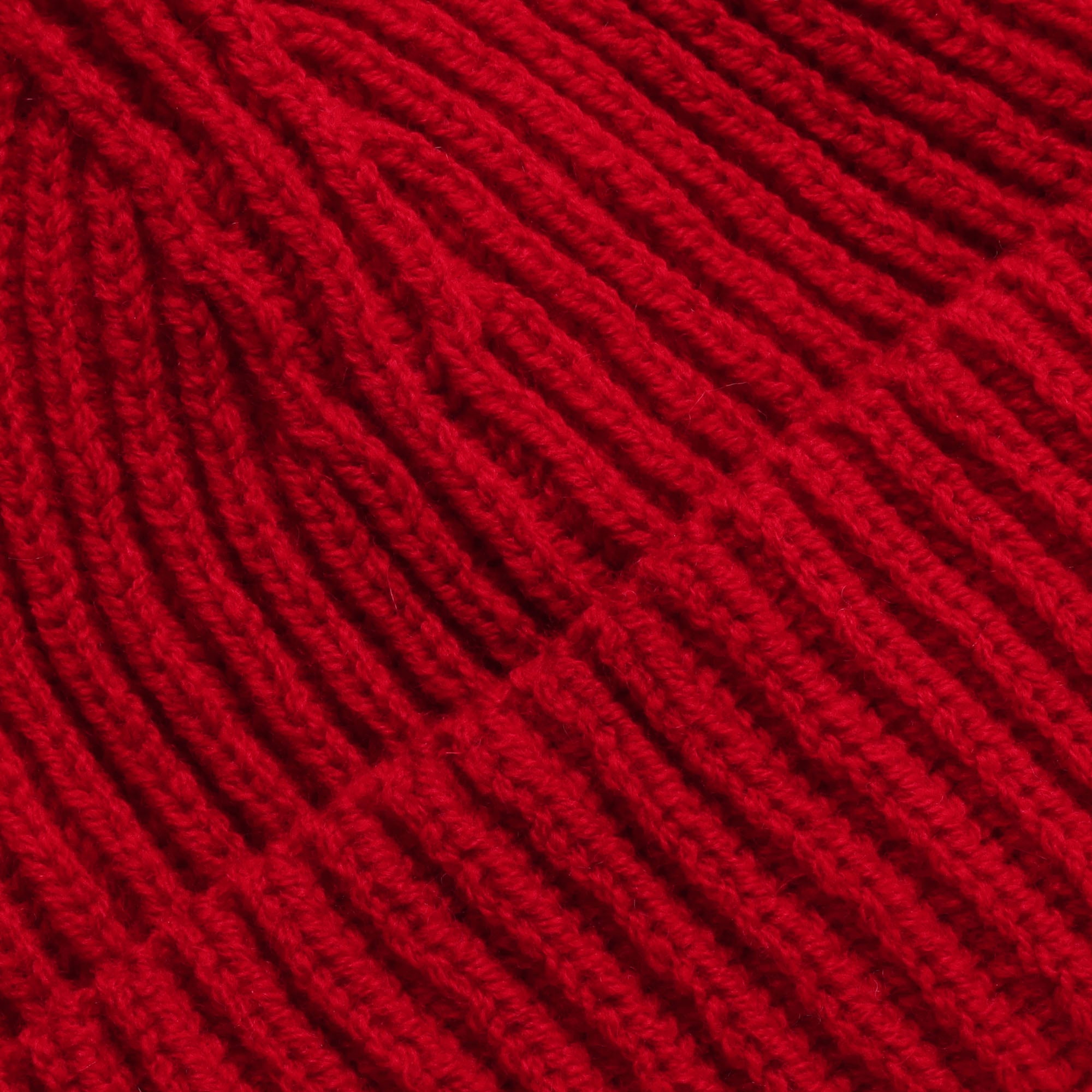 Lambswool Rib Beanie - Red