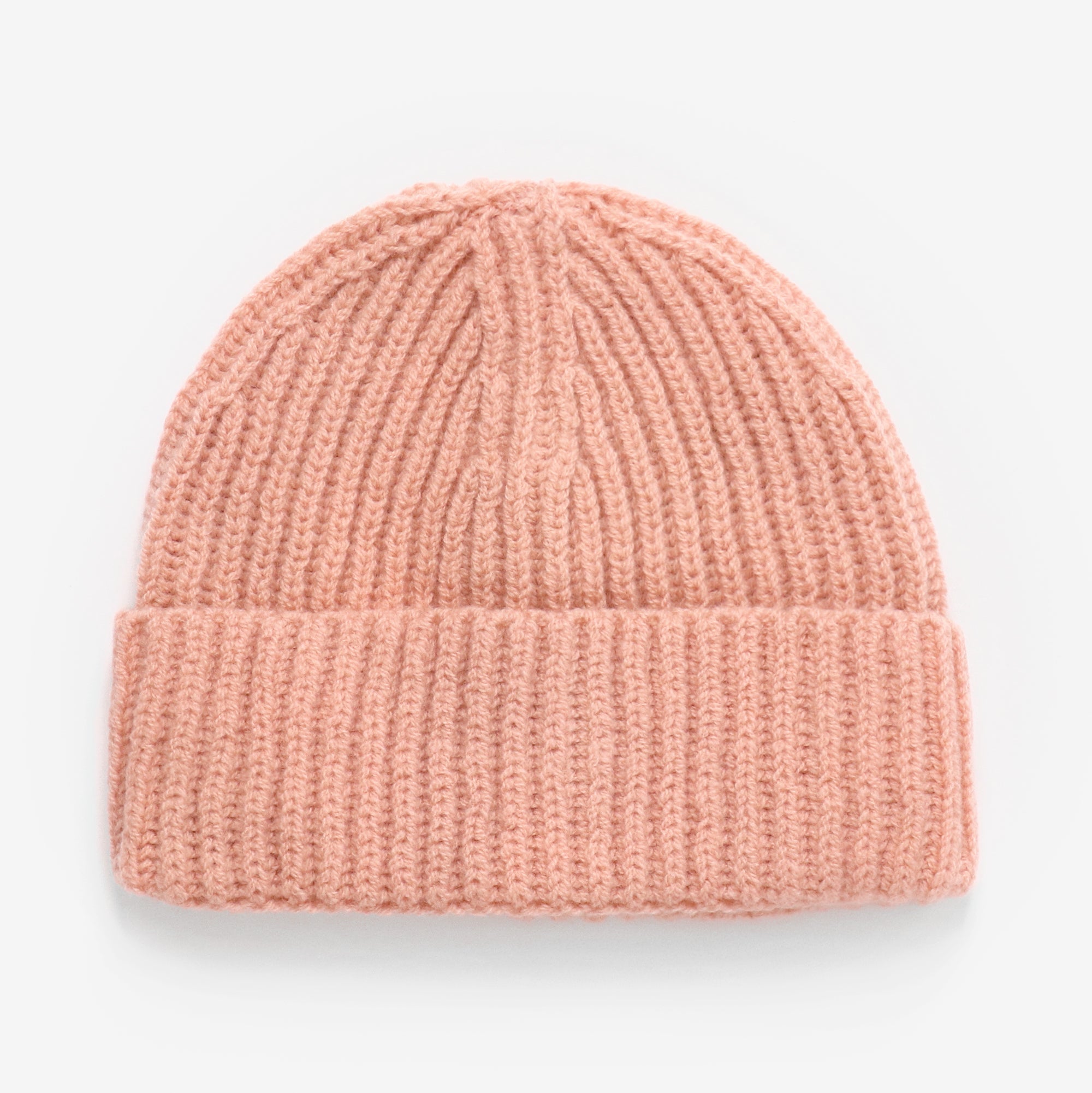 Lambswool Rib Beanie - Salmon