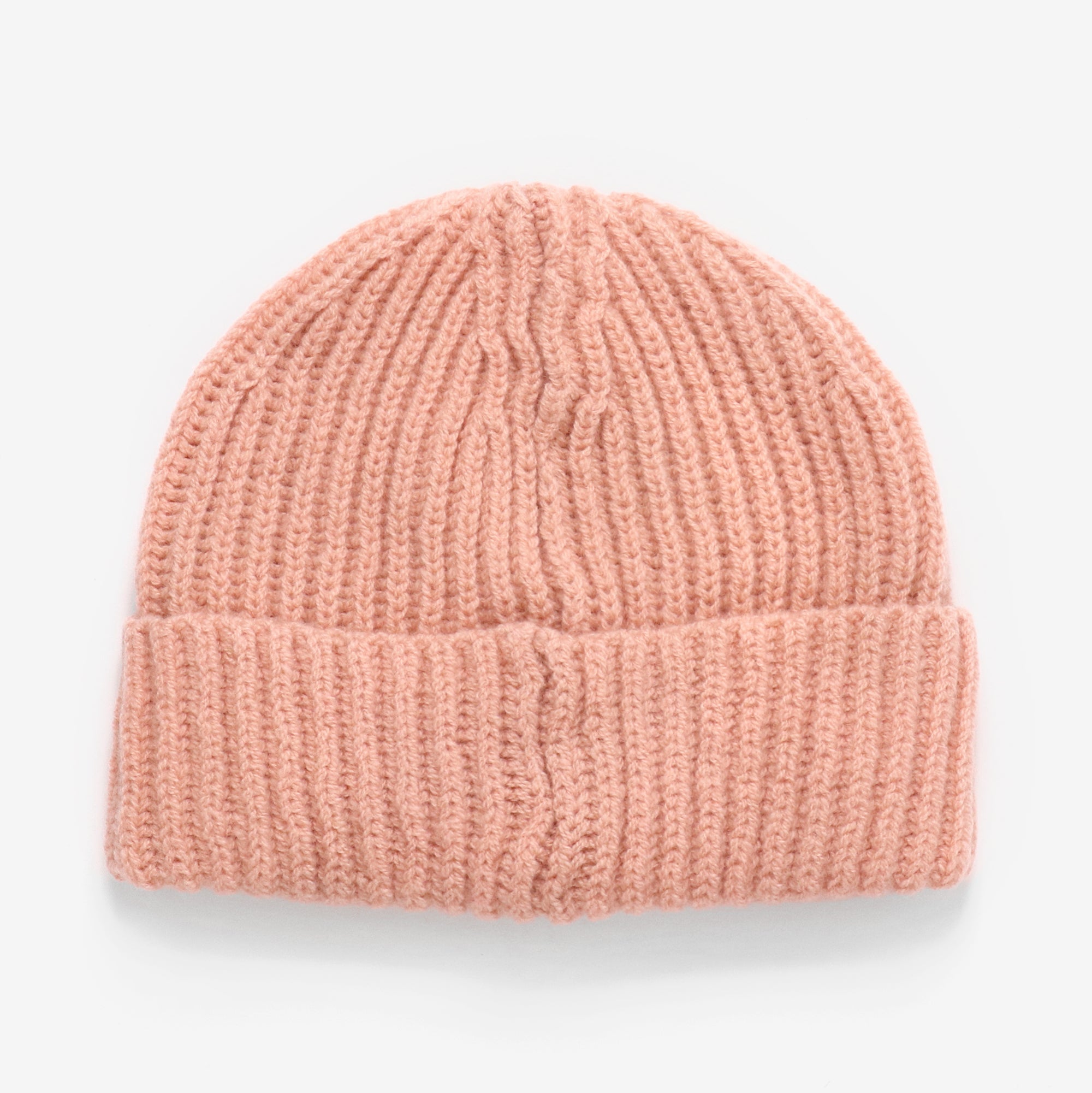 Lambswool Rib Beanie - Salmon