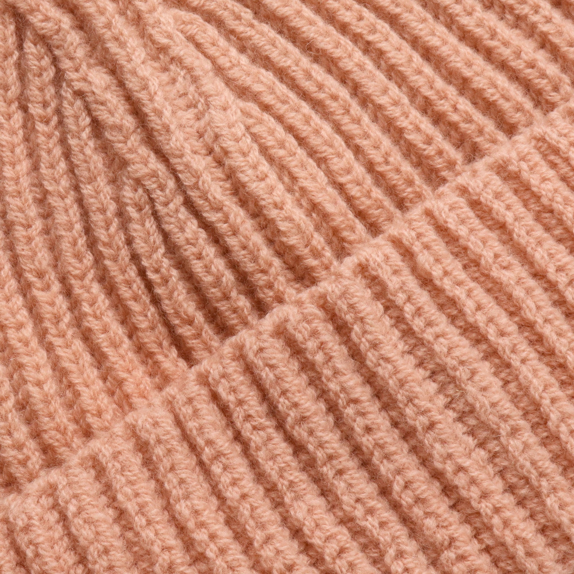 Lambswool Rib Beanie - Salmon