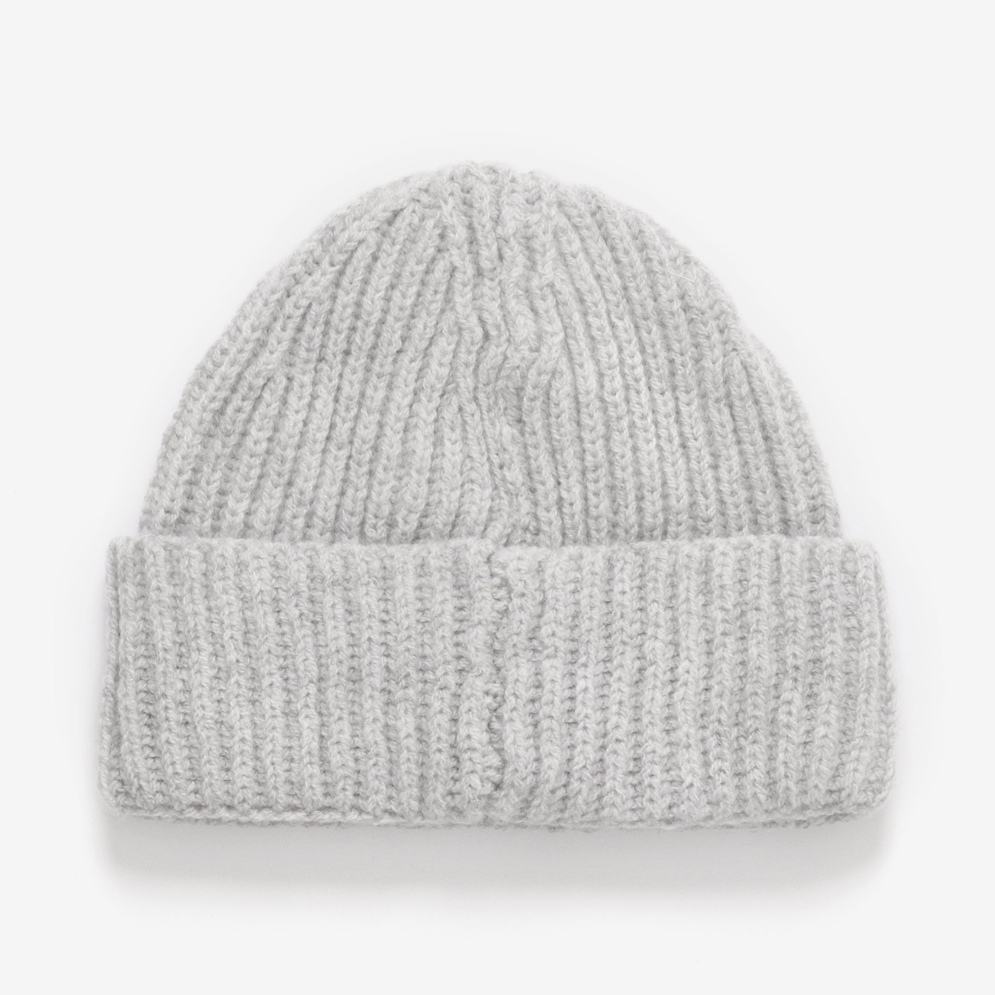 Lambswool Rib Beanie - Light Grey