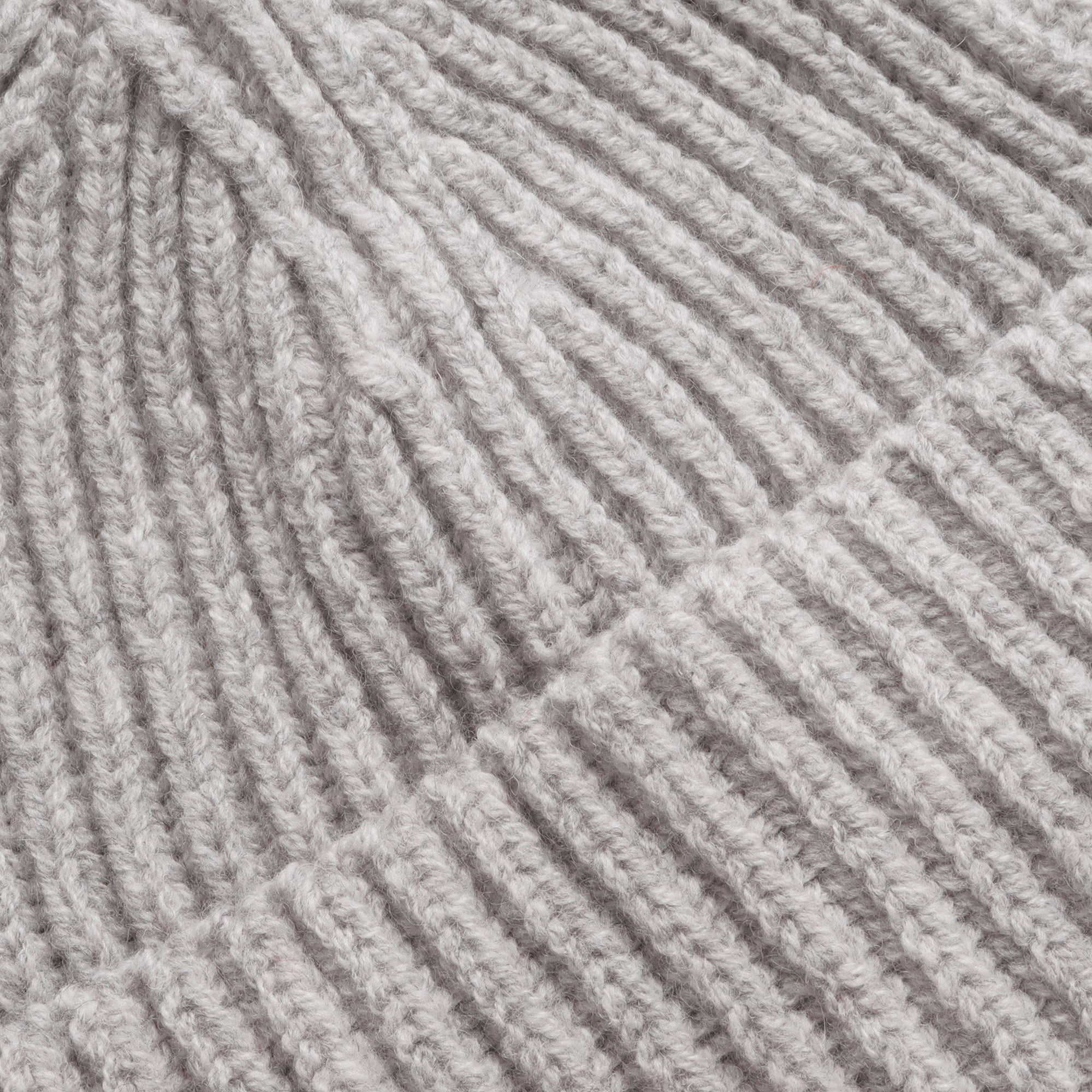 Lambswool Rib Beanie - Light Grey