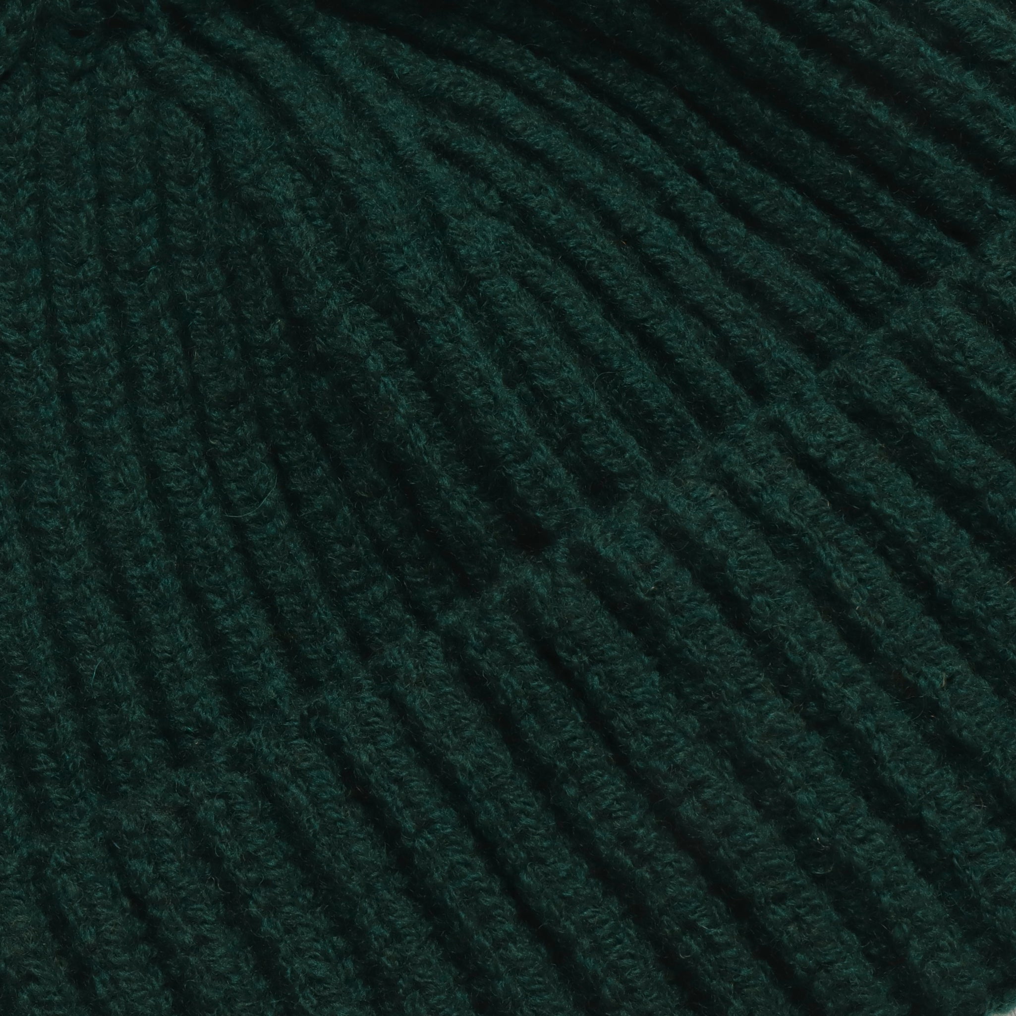 Lambswool Rib Beanie - Dark Green