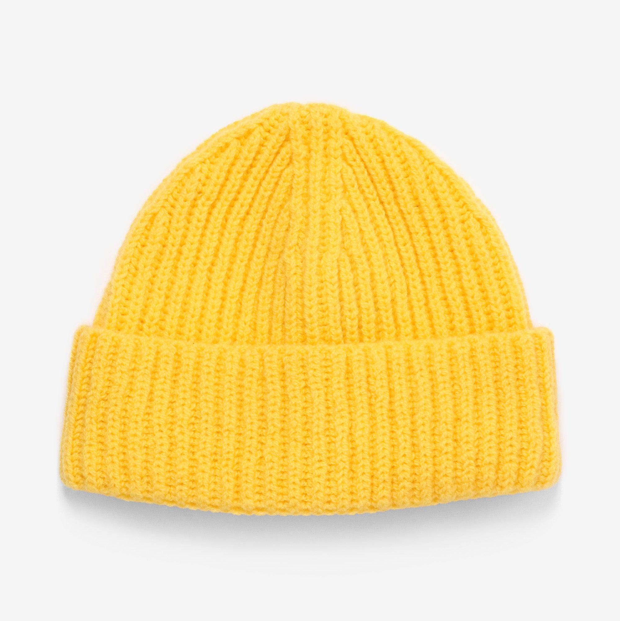 Lambswool Rib Beanie - Yellow