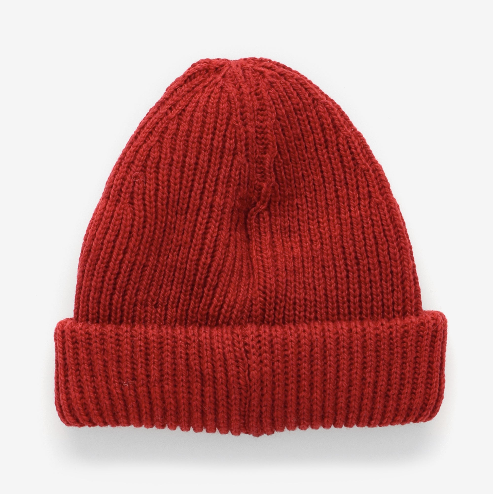 Merino Ribbed Beanie - Red