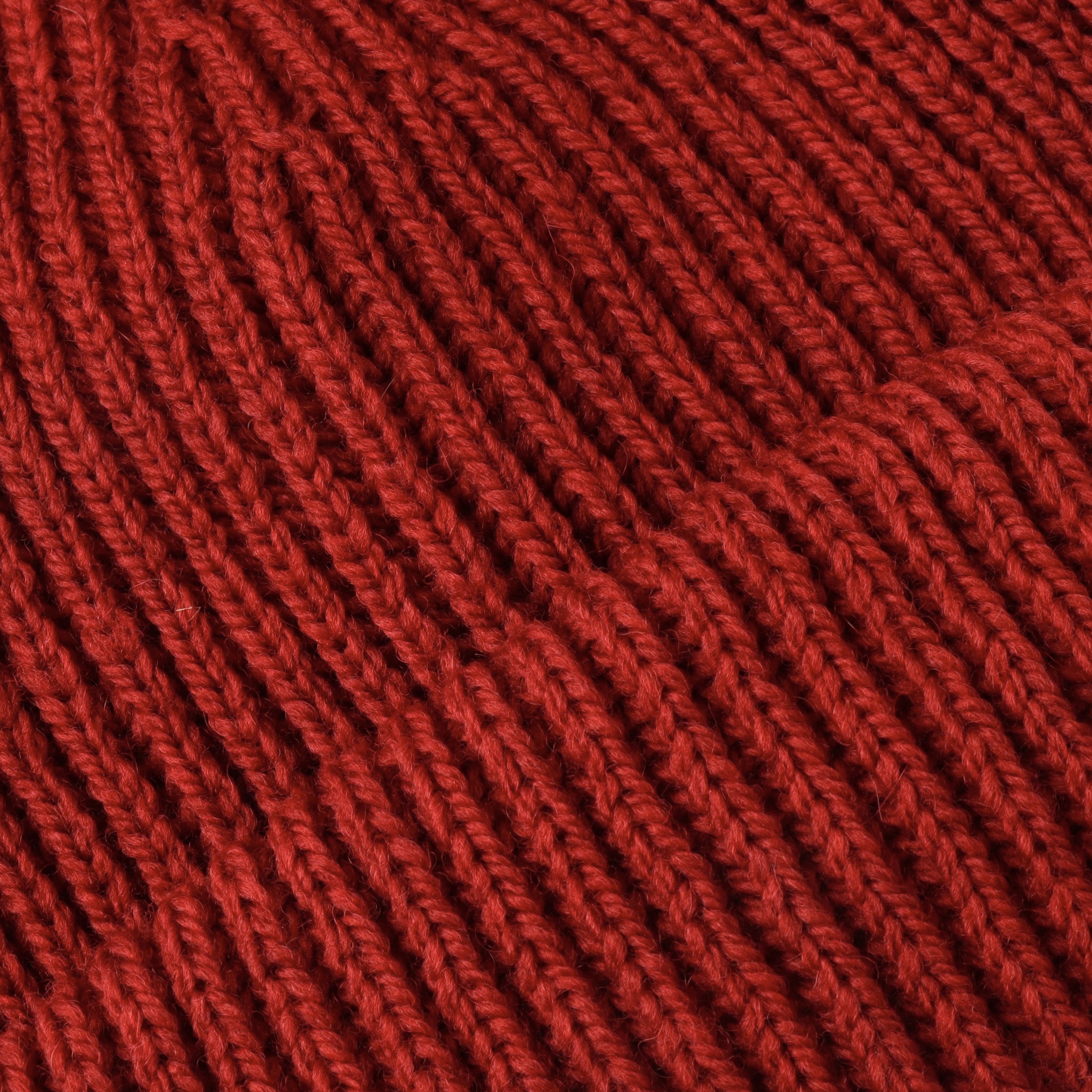 Merino Ribbed Beanie - Red