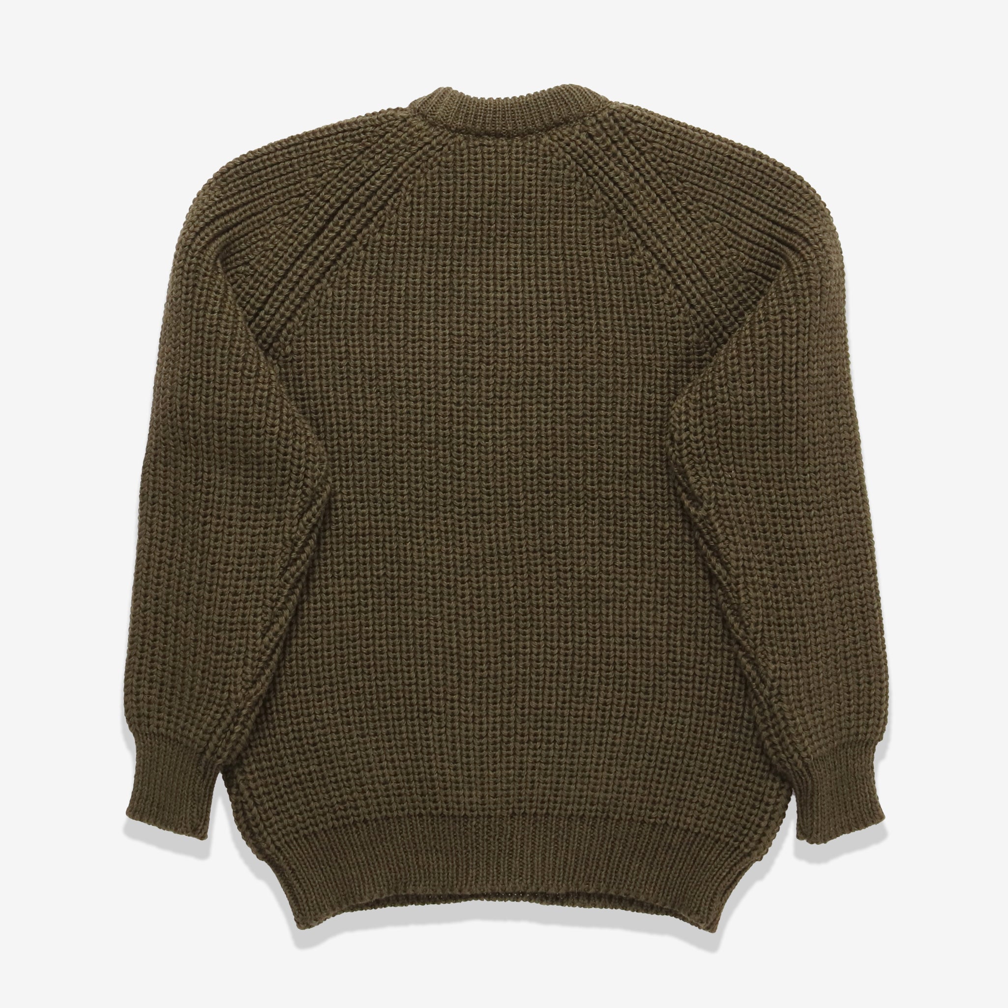 Wool Fisherman Sweater - Olive