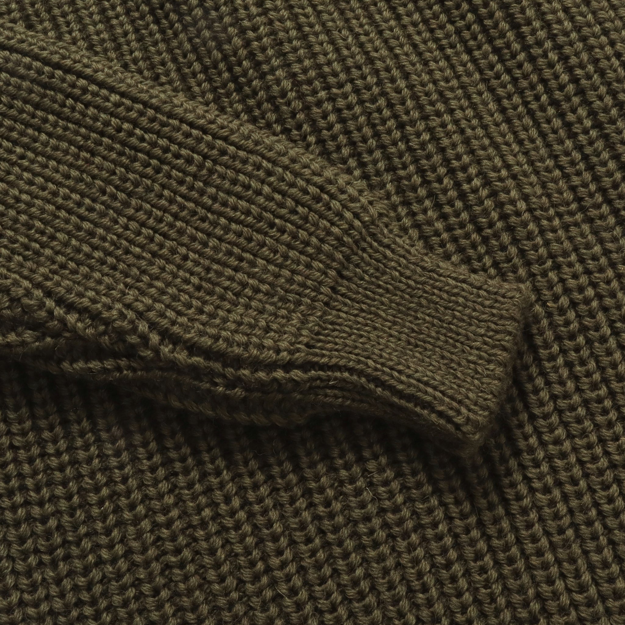 Wool Fisherman Sweater - Olive