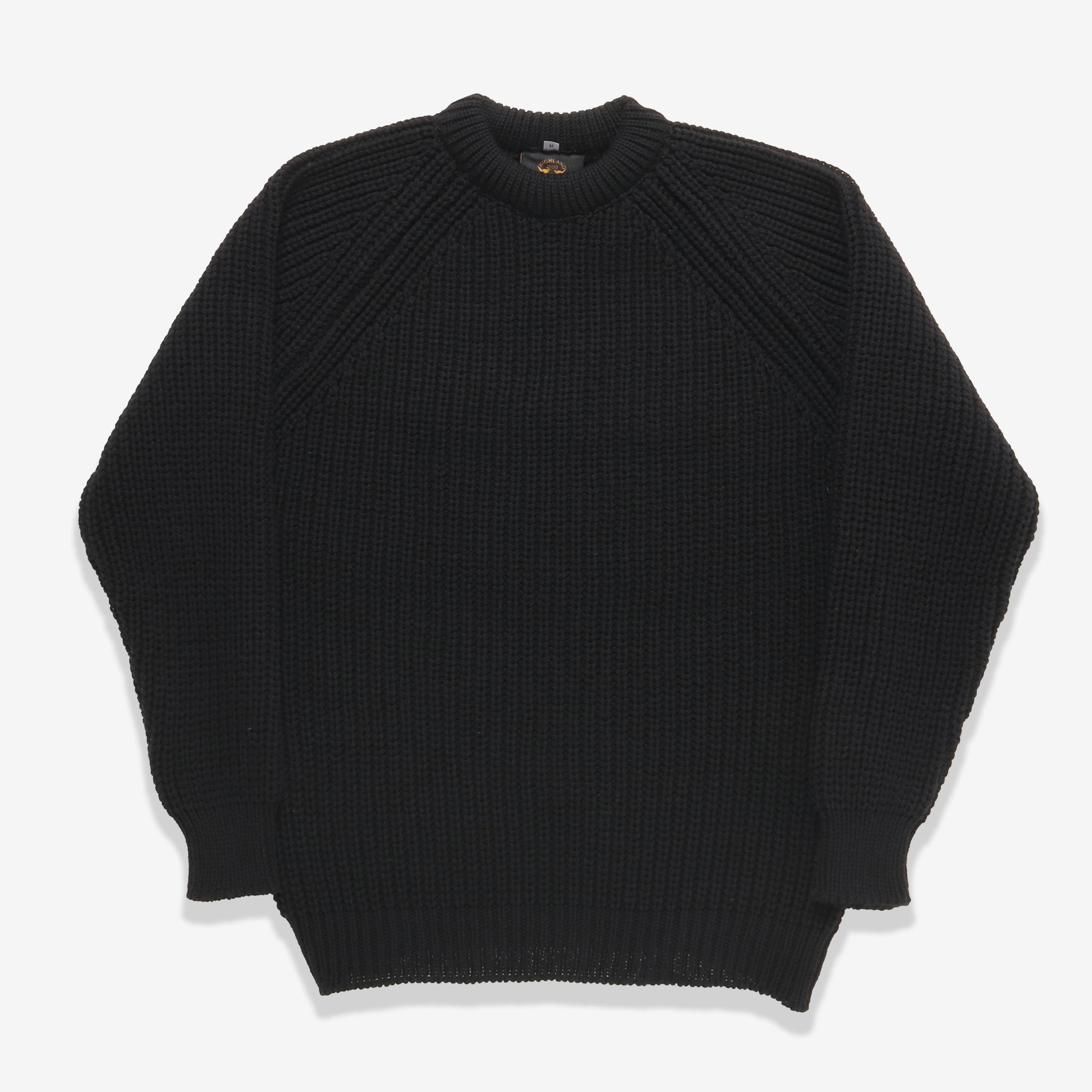 Merino Fisherman Sweater - Black