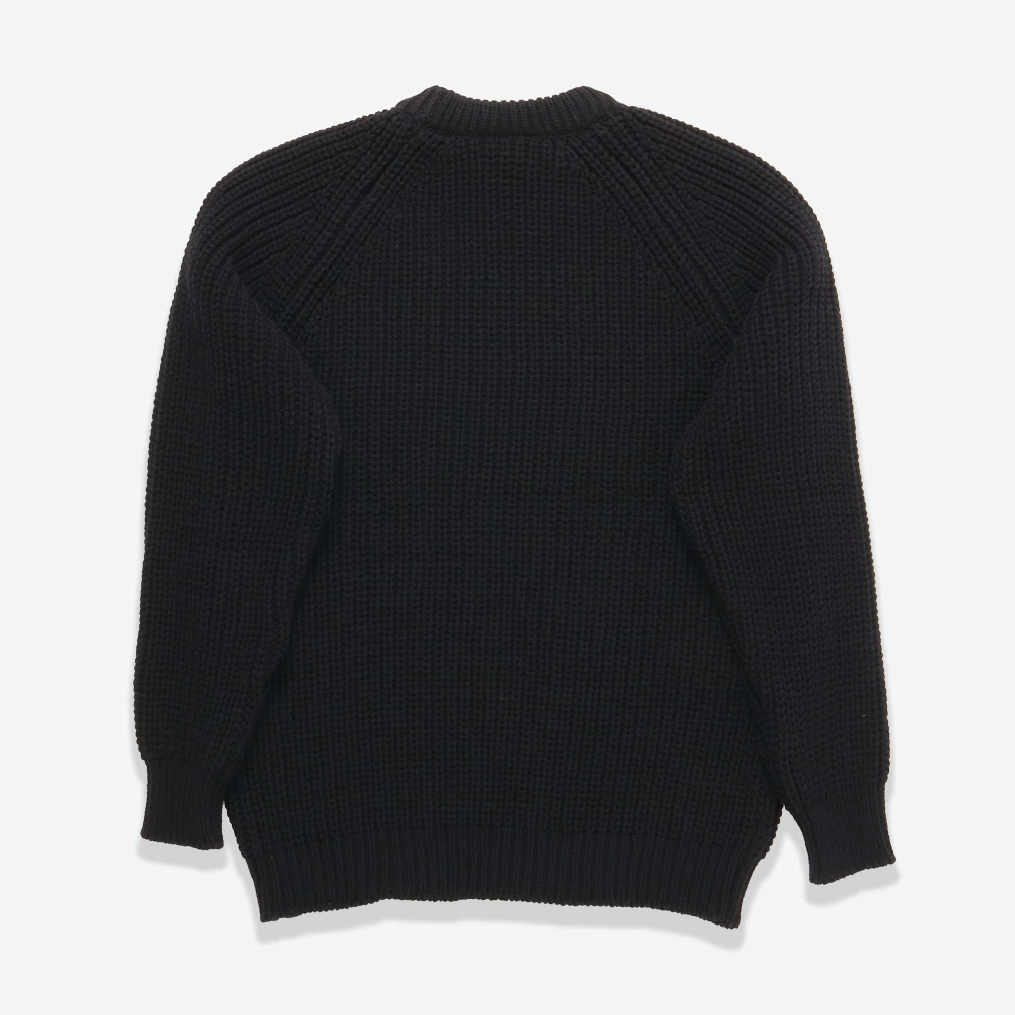 Merino Fisherman Sweater - Black