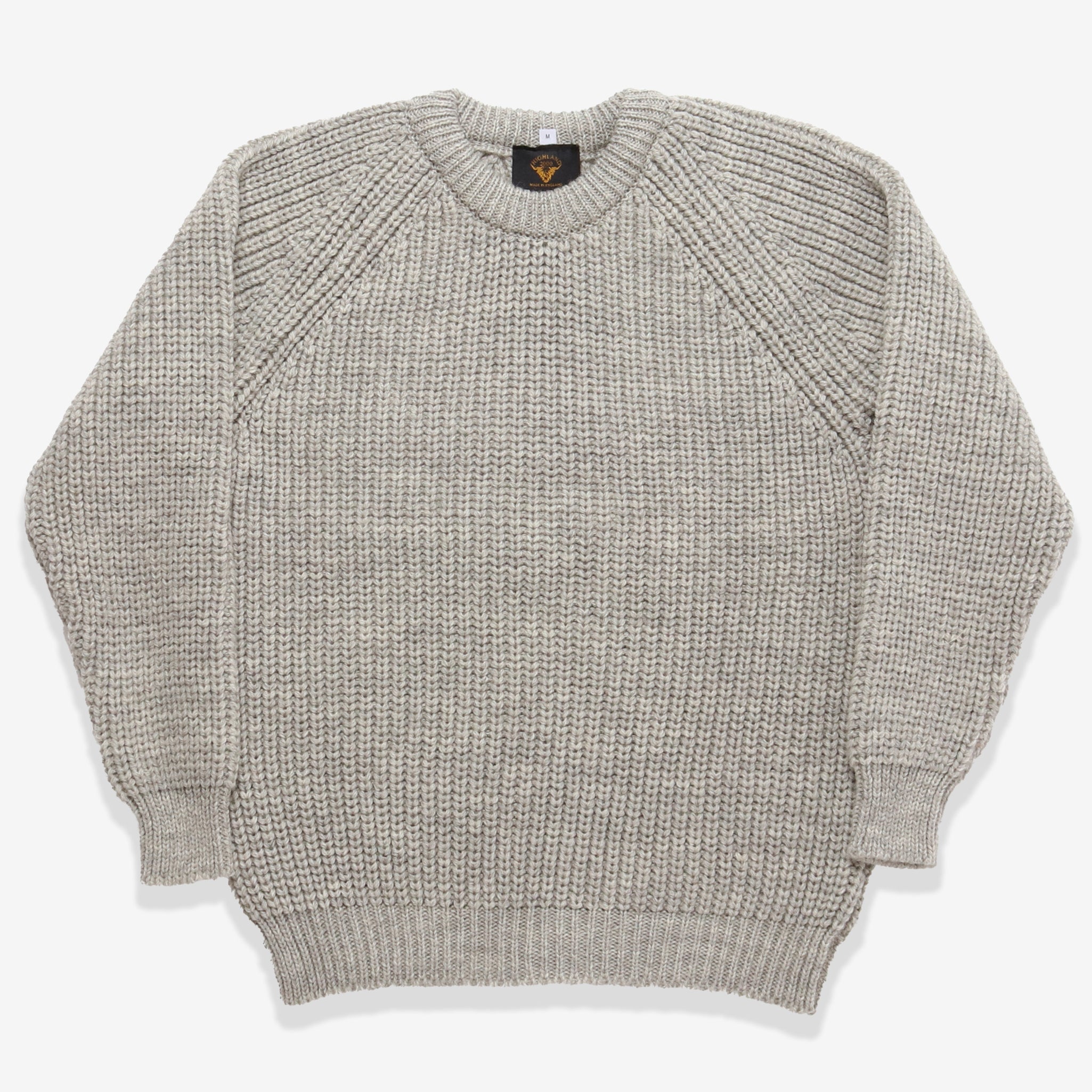 Wool Fisherman Sweater - Grey