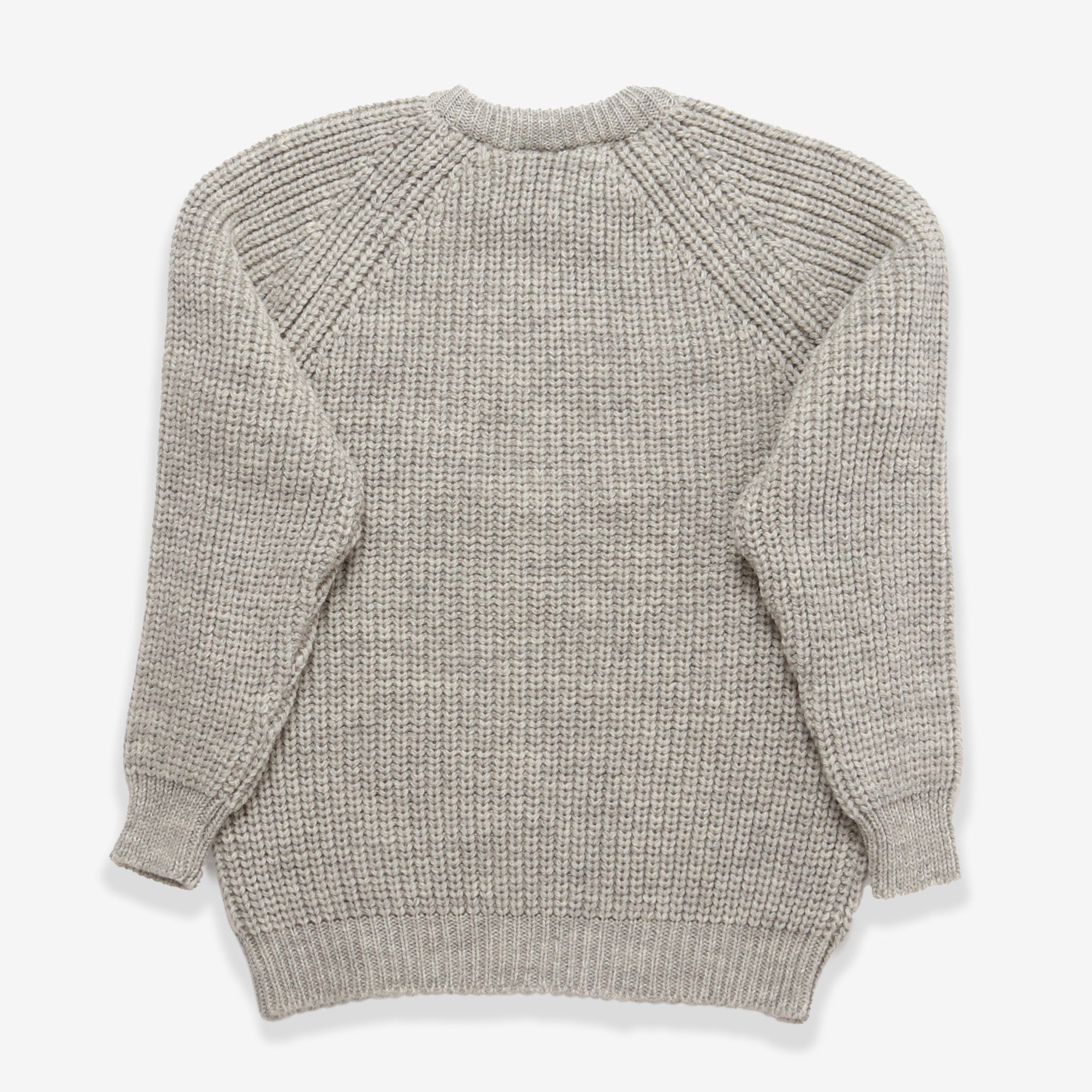 Wool Fisherman Sweater - Grey