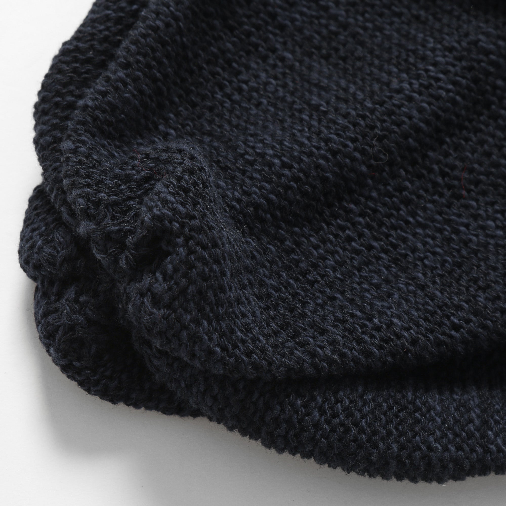 Roll Up Beanie (Linen/Cotton) - Navy