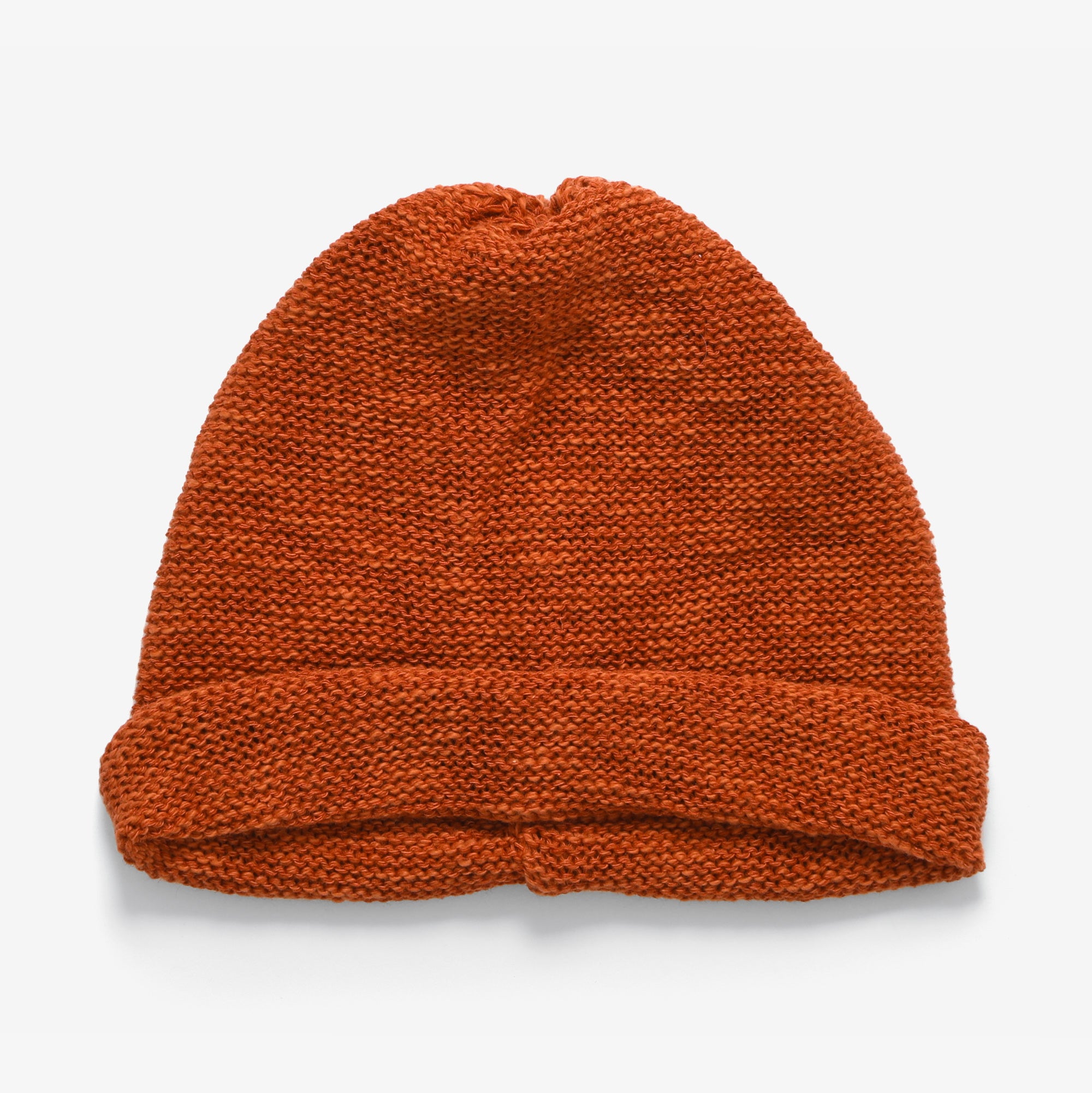Roll Up Beanie (Linen/Cotton) - Orange