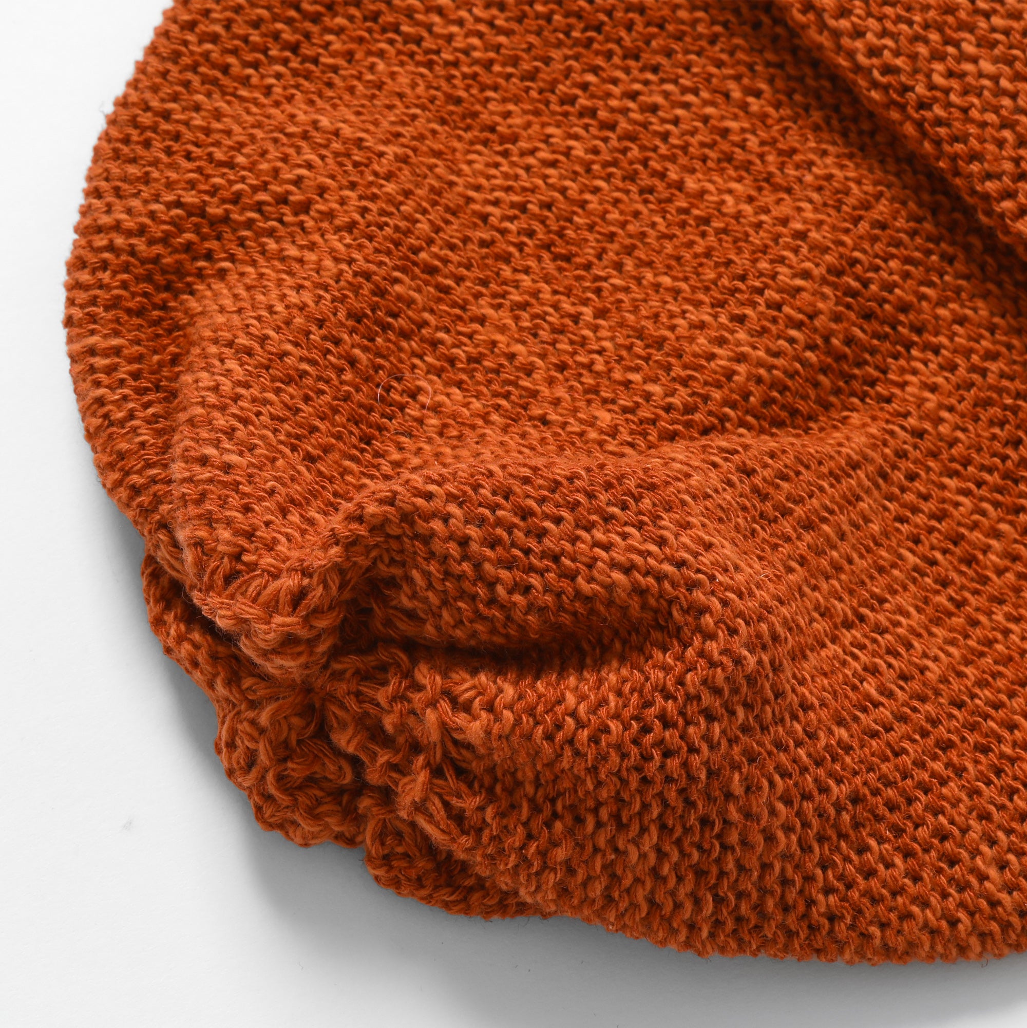 Roll Up Beanie (Linen/Cotton) - Orange