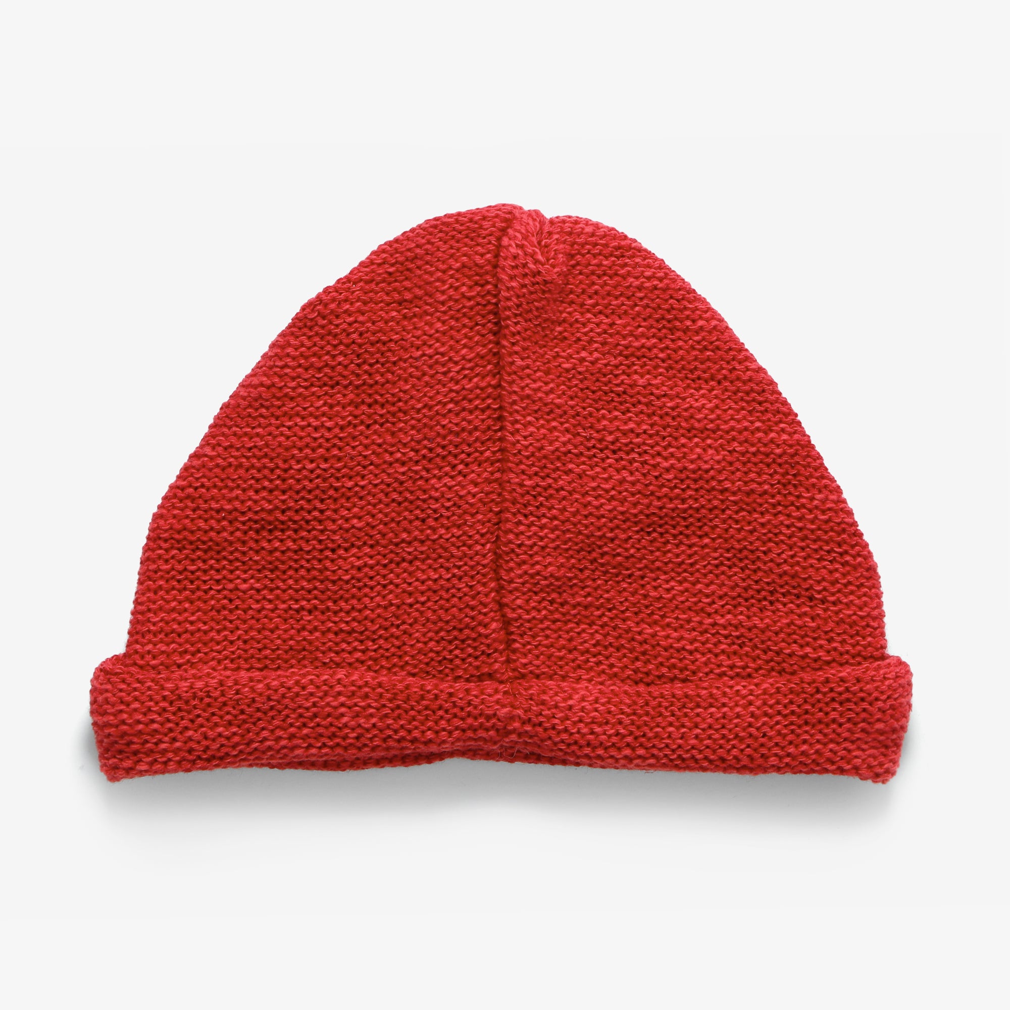 Roll Up Beanie (Linen/Cotton) - Red