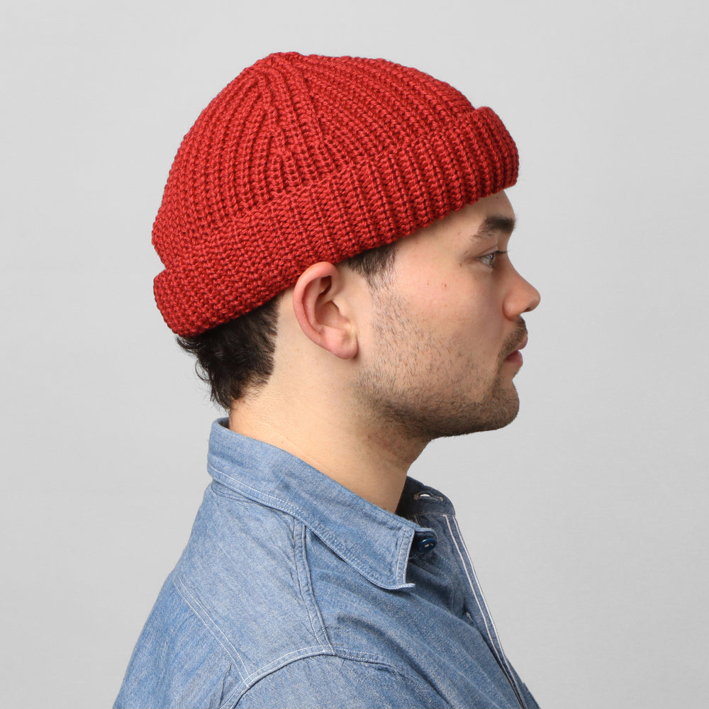 Merino Skull Cap - Cherry Red