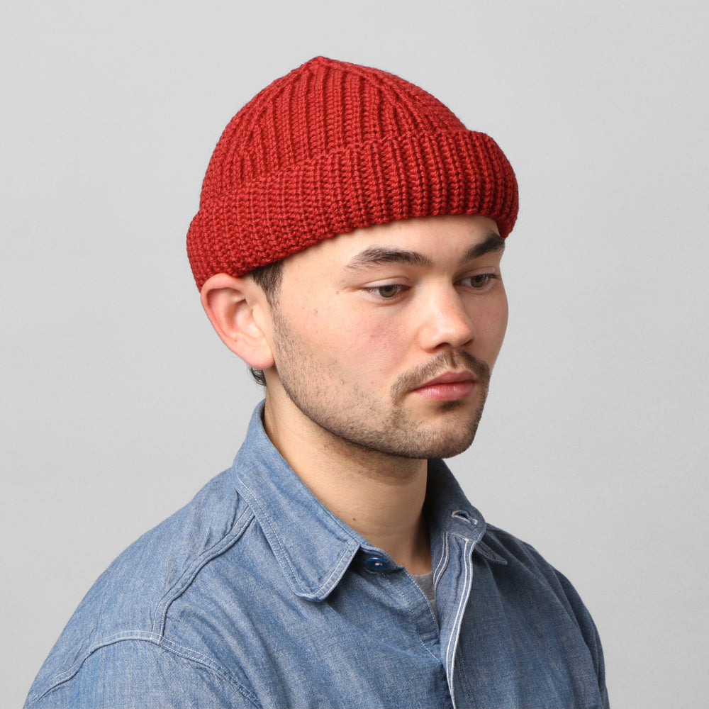 Merino Skull Cap - Cherry Red