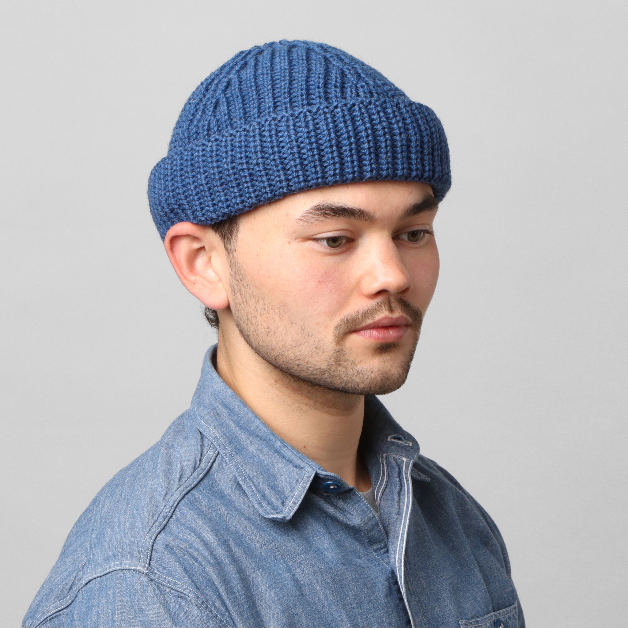Wool Skull Cap - Indigo