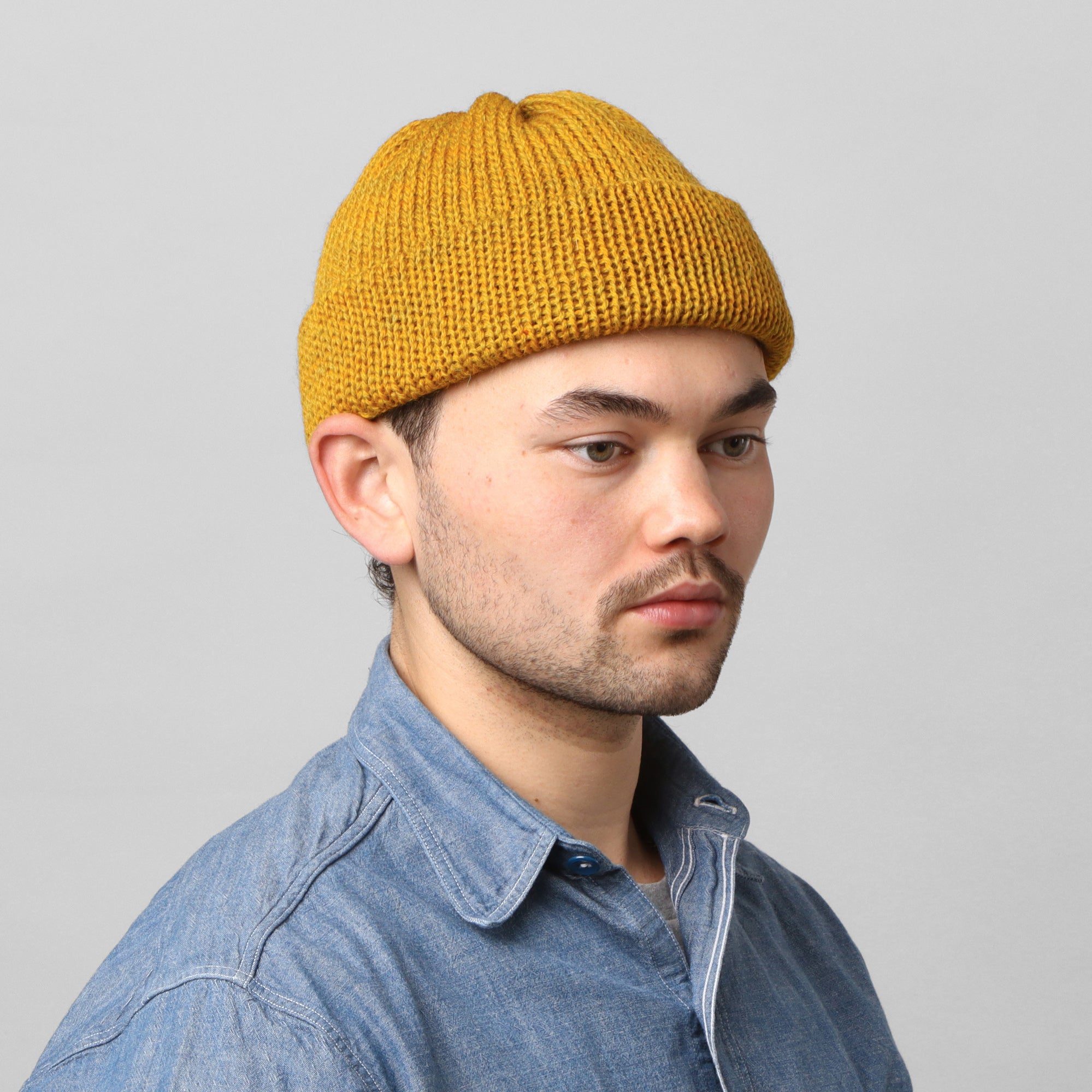 Wool Tubular Short Watchcap - Black