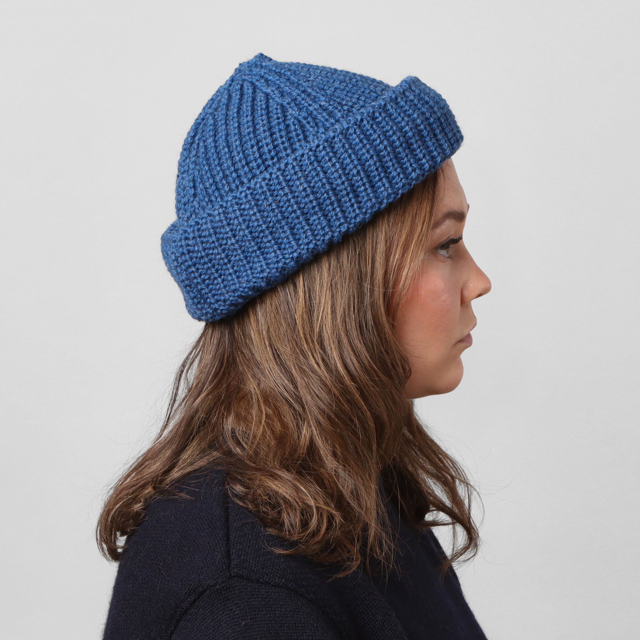 Wool Skull Cap - Indigo