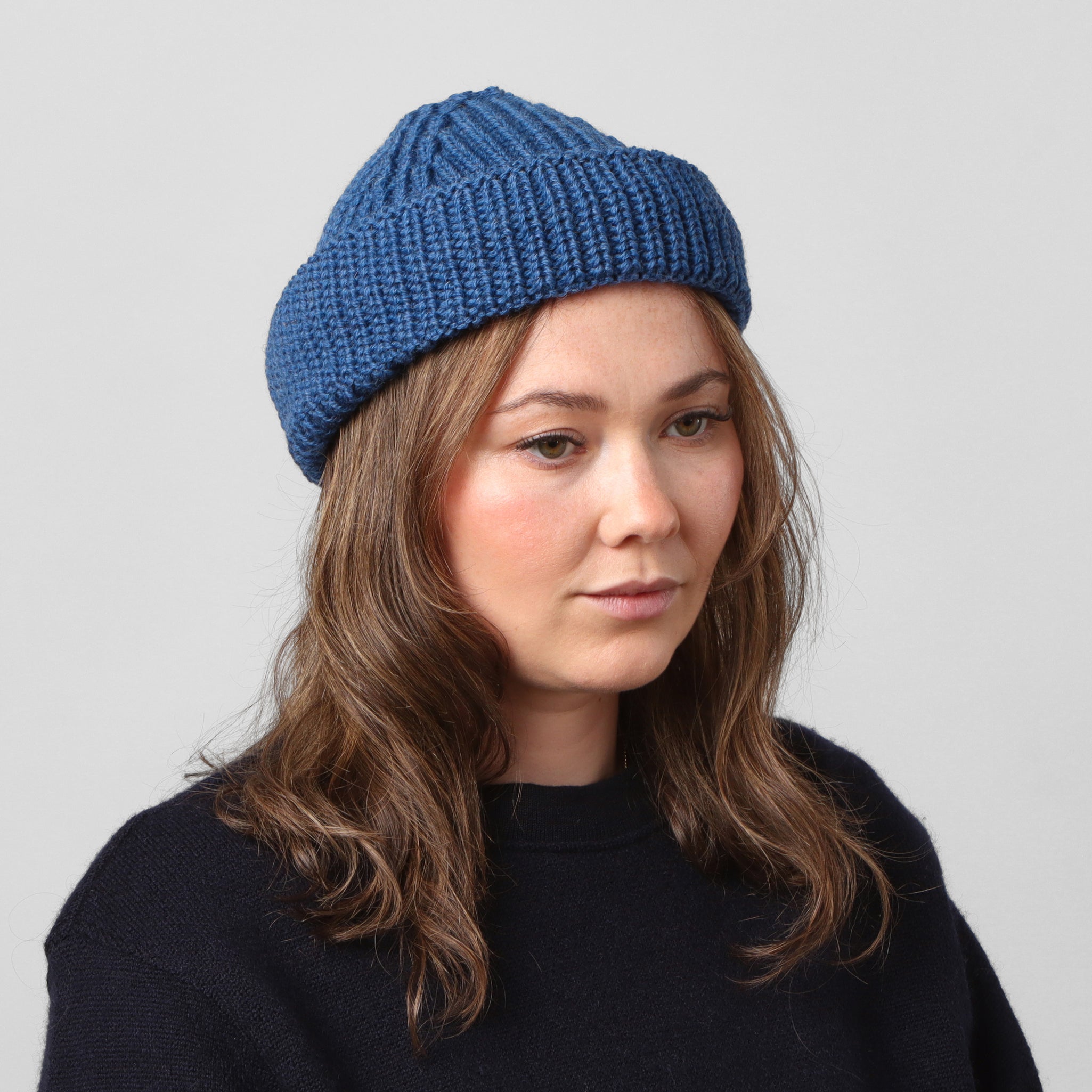 Wool Skull Cap - Indigo