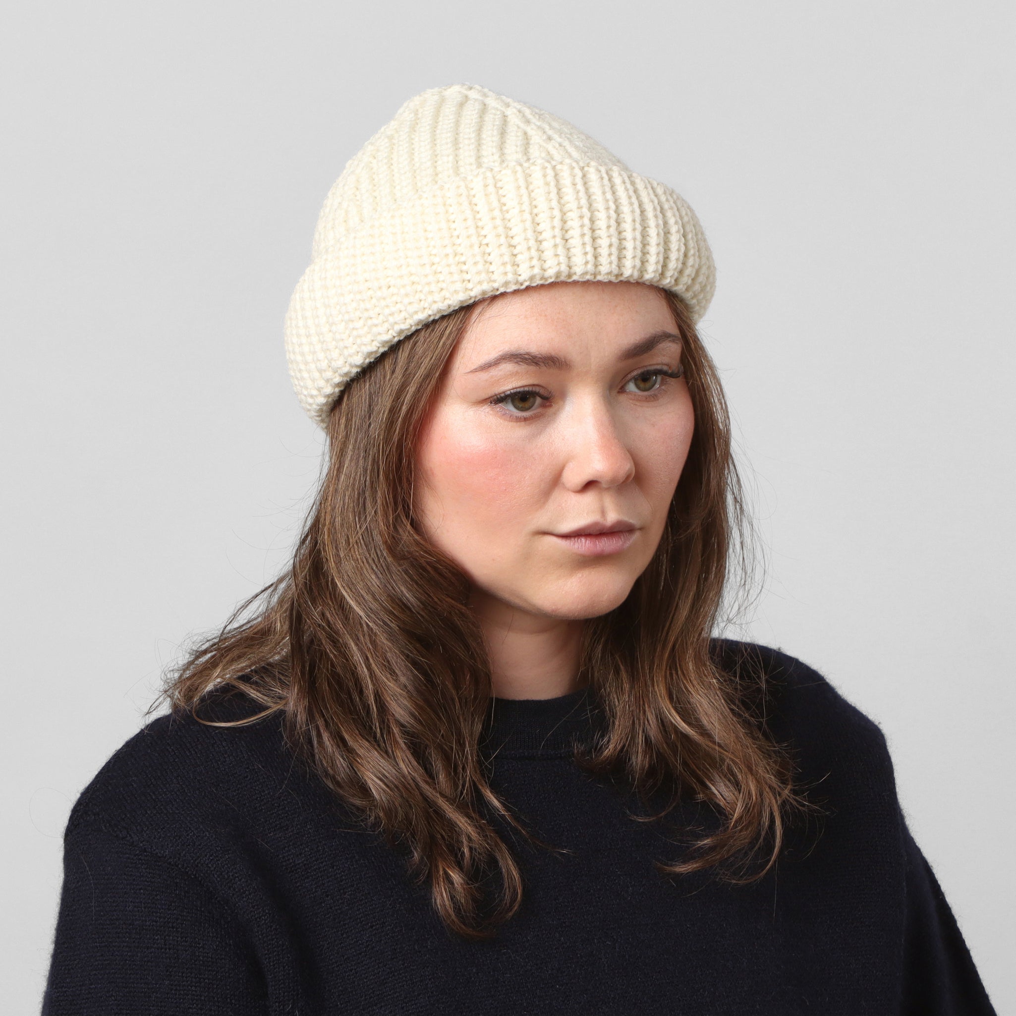 Wool Skull Cap - Ecru