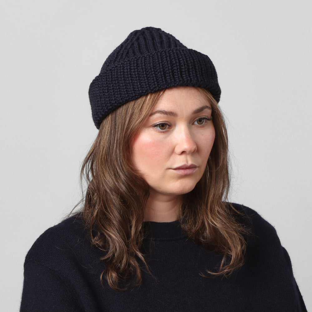 Merino Skull Cap - Navy