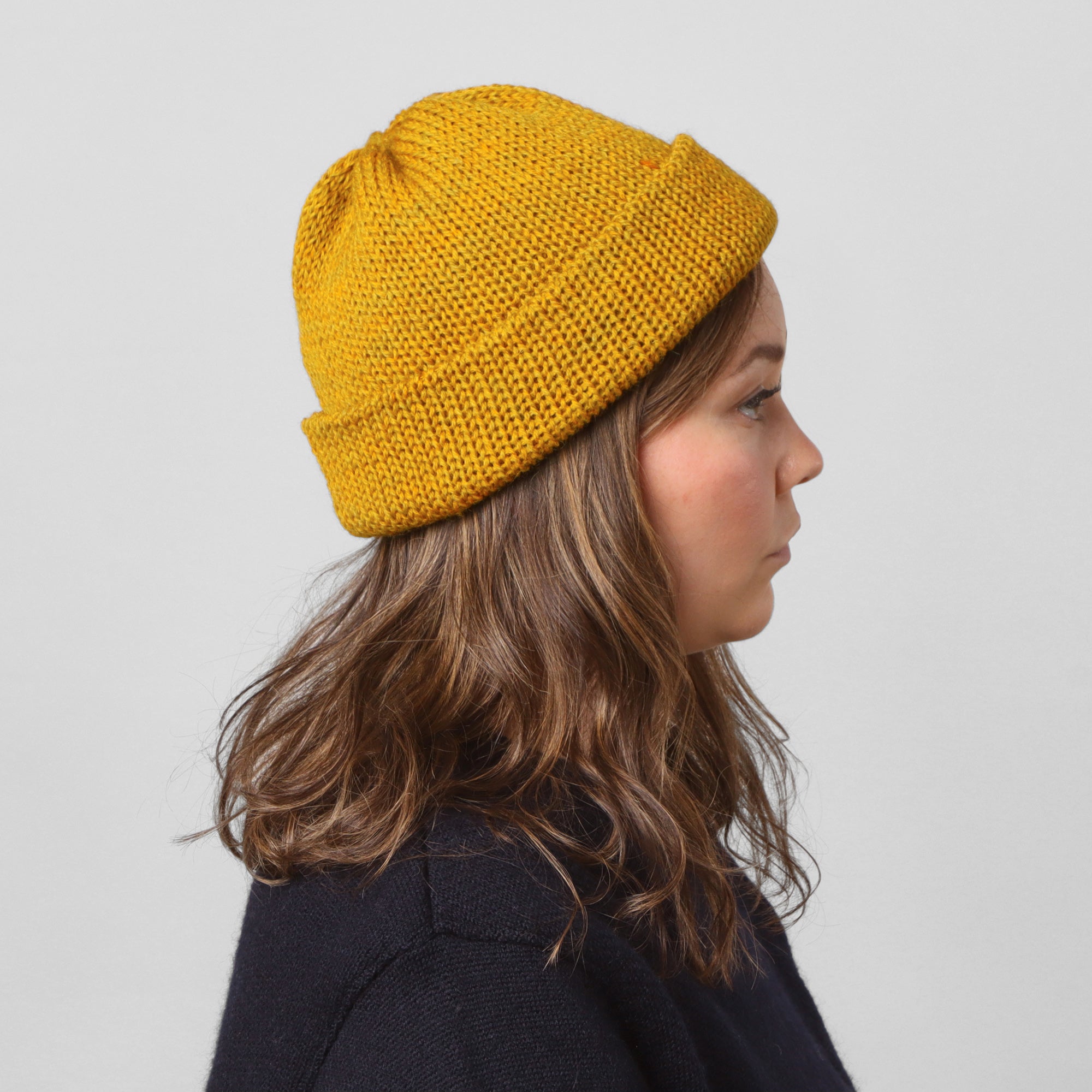 Wool Tubular Short Watchcap - Black