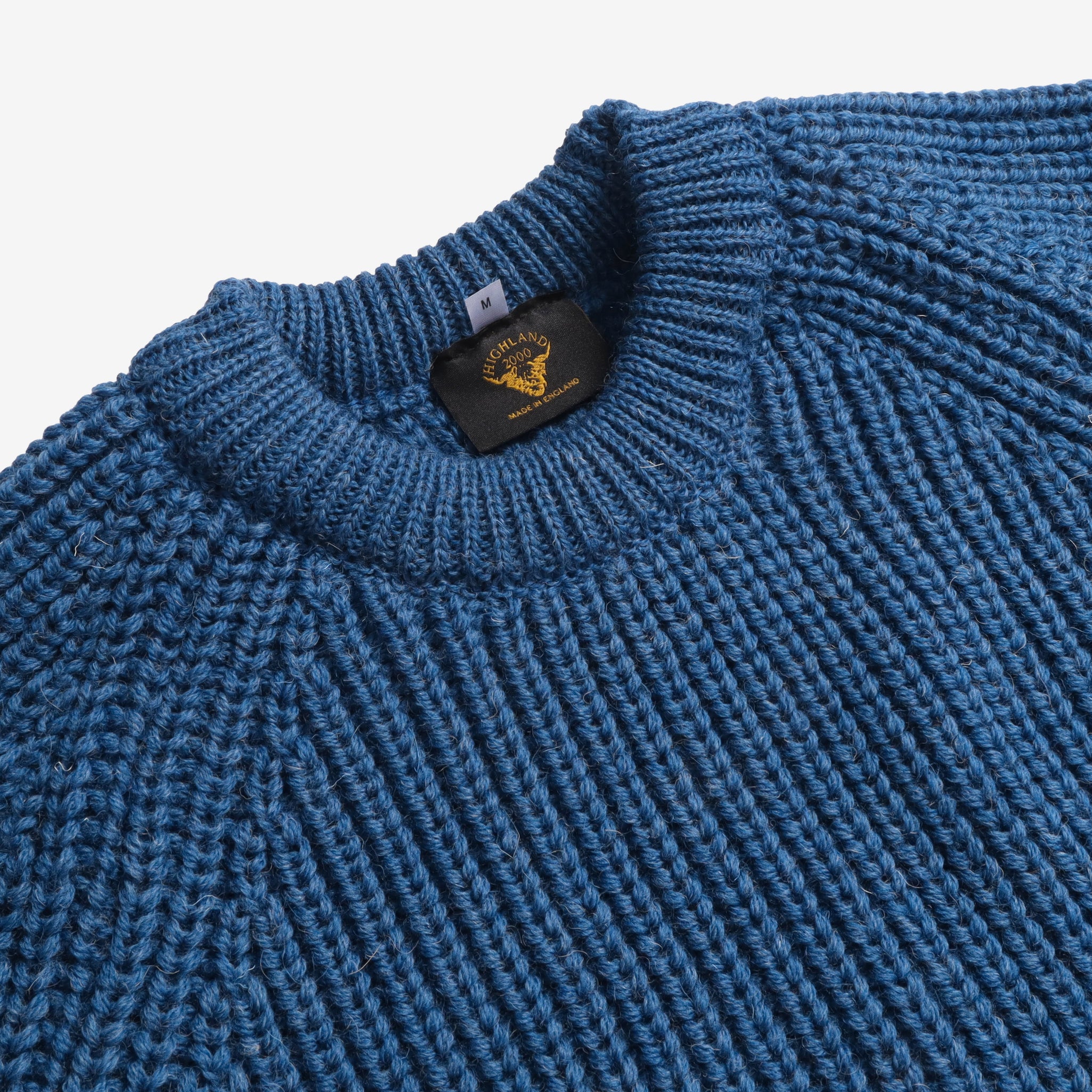 Wool Fisherman Sweater - Indigo