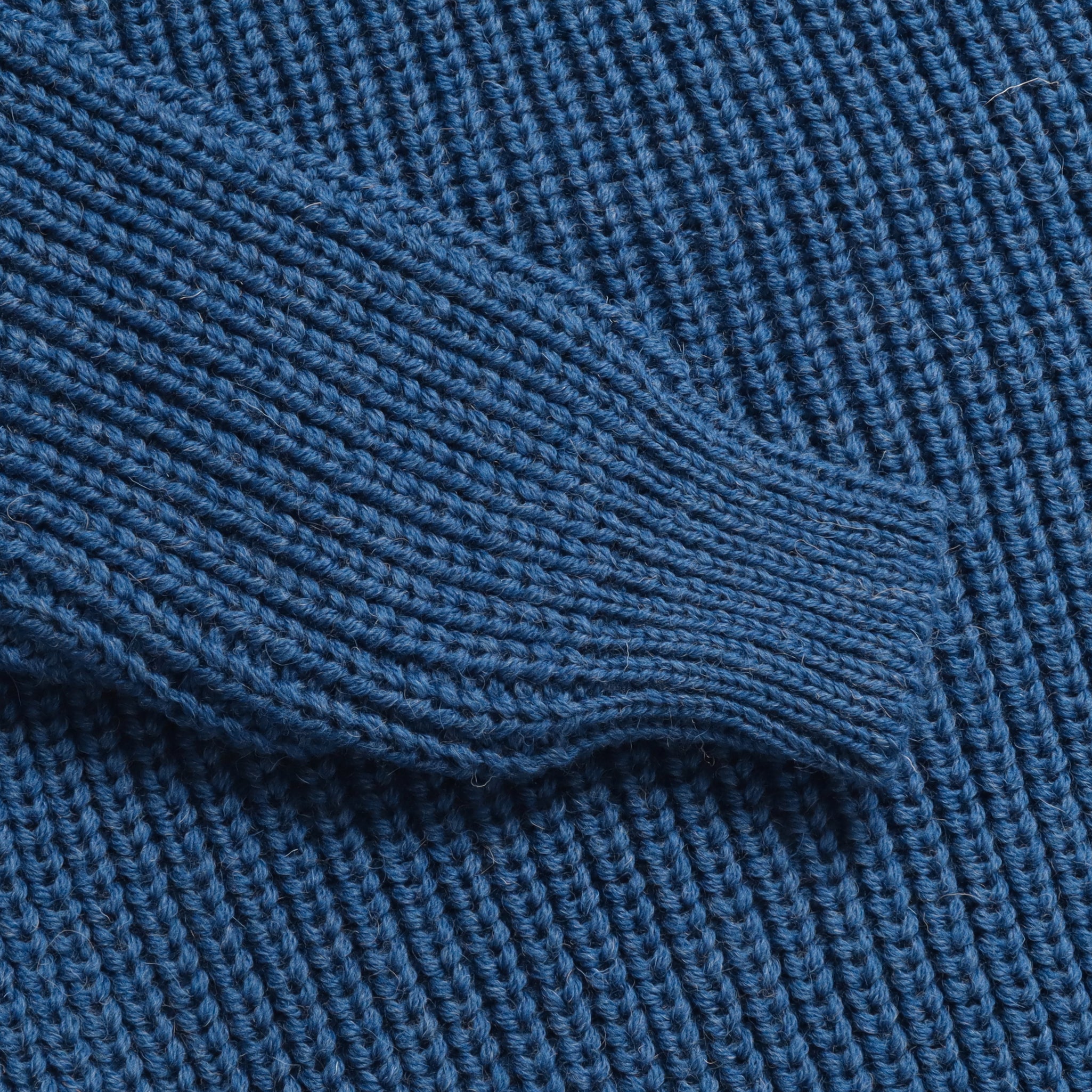 Wool Fisherman Sweater - Indigo
