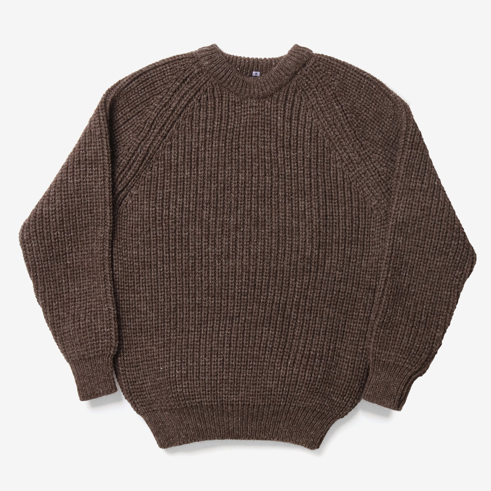 Wool Fisherman Sweater - Brown