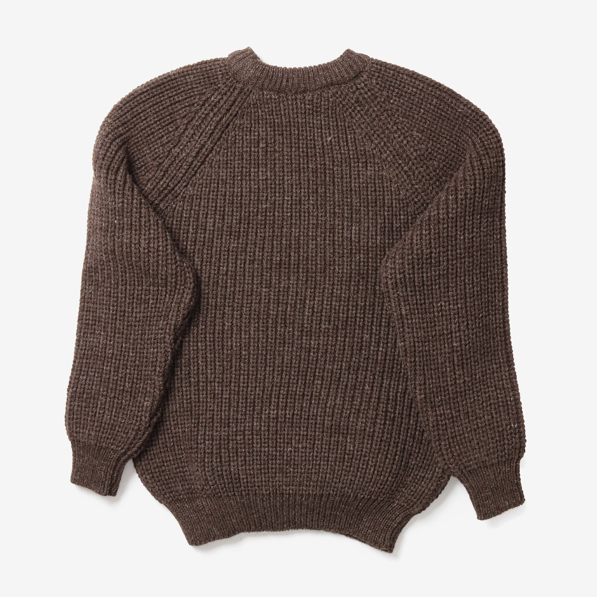 Wool Fisherman Sweater - Brown