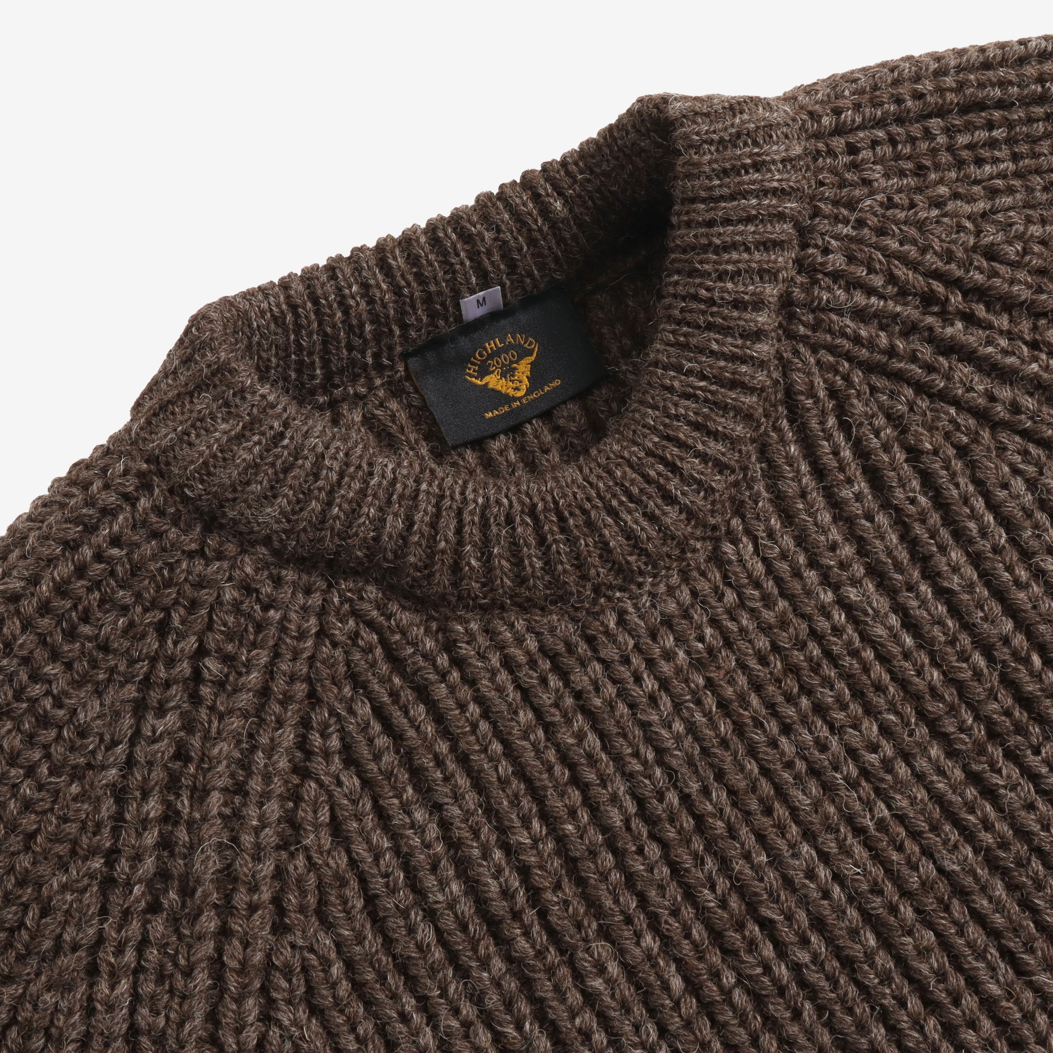 Wool Fisherman Sweater - Brown