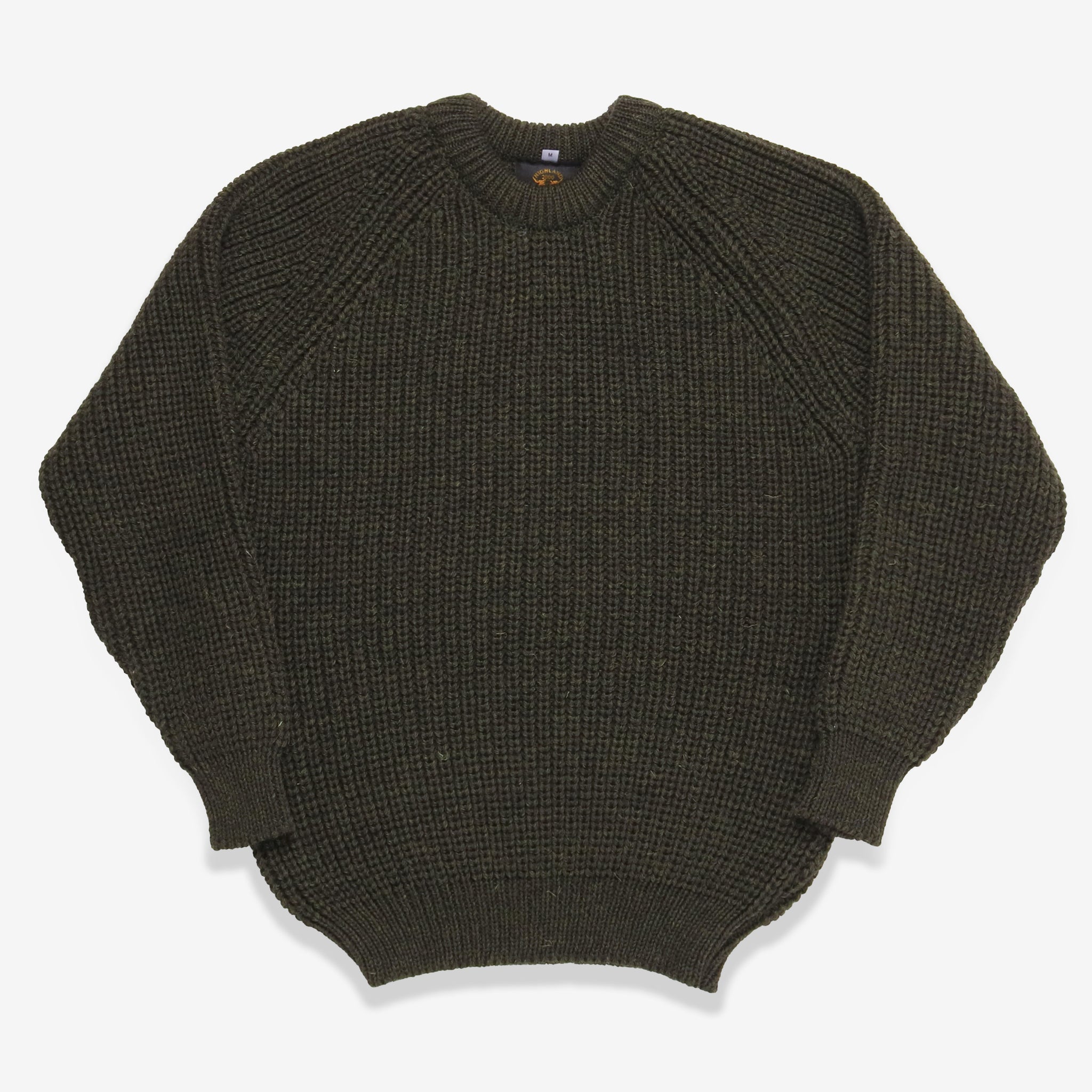 Wool Fisherman Sweater - Moss