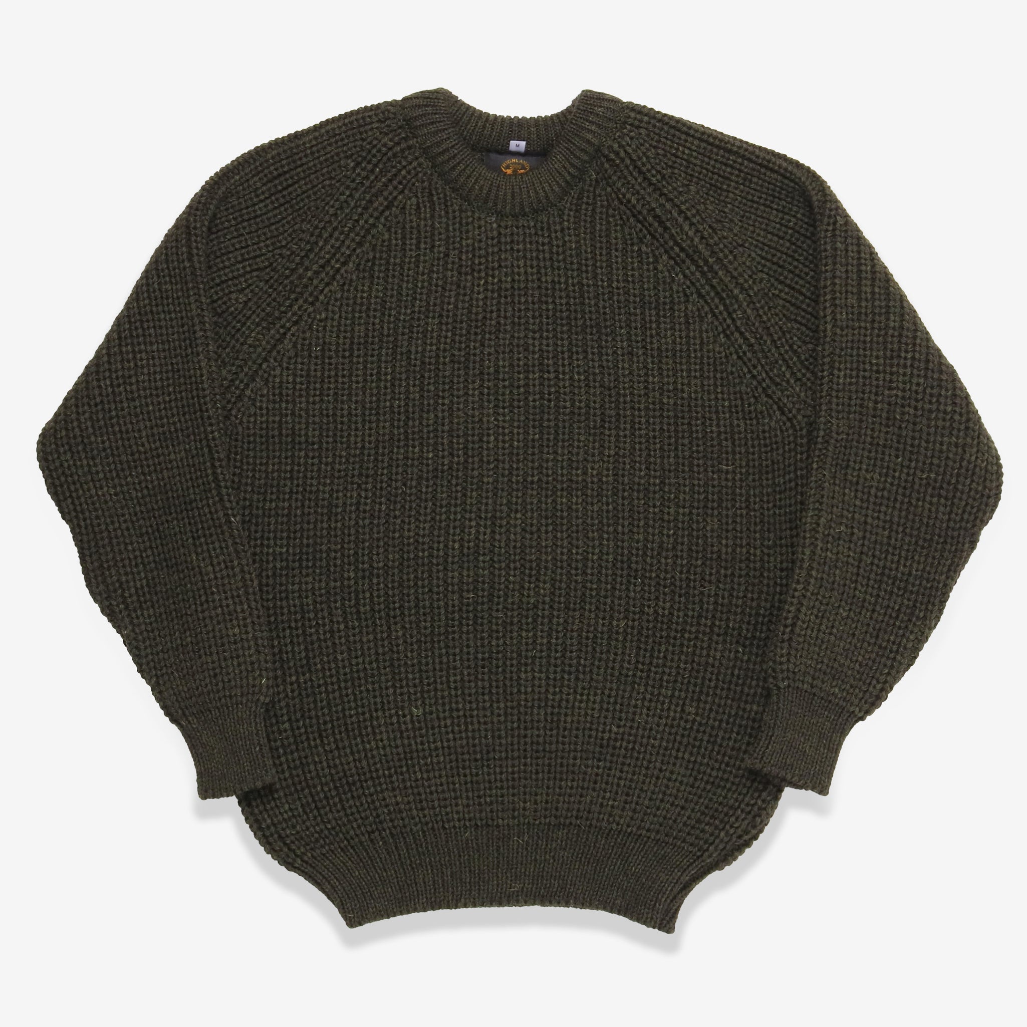 Wool Fisherman Sweater - Moss