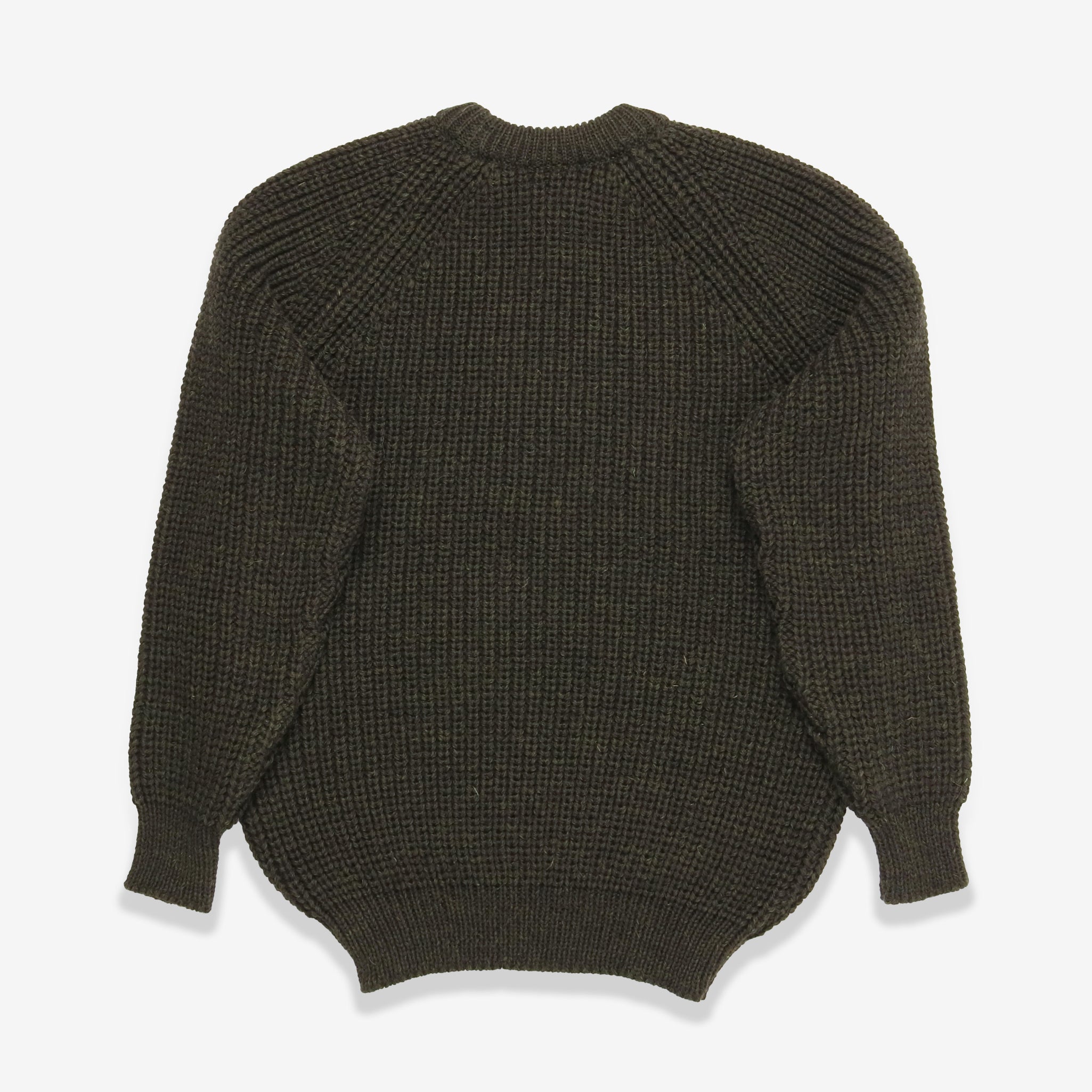 Wool Fisherman Sweater - Moss